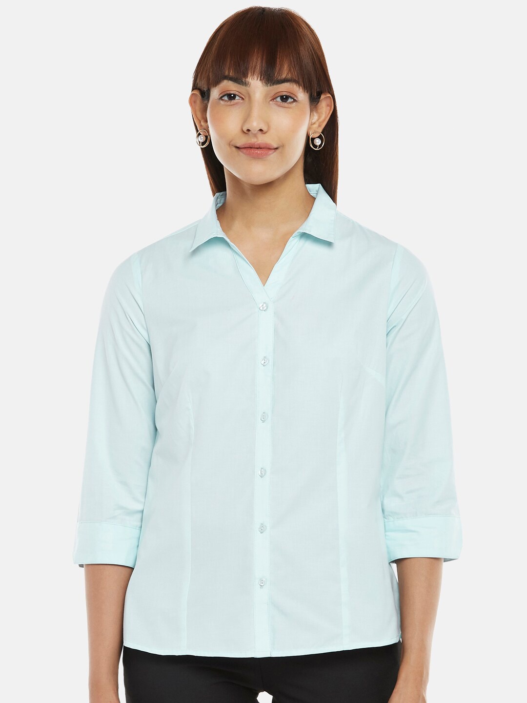 

Annabelle by Pantaloons Women Regular Fit Formal Shirt, Green