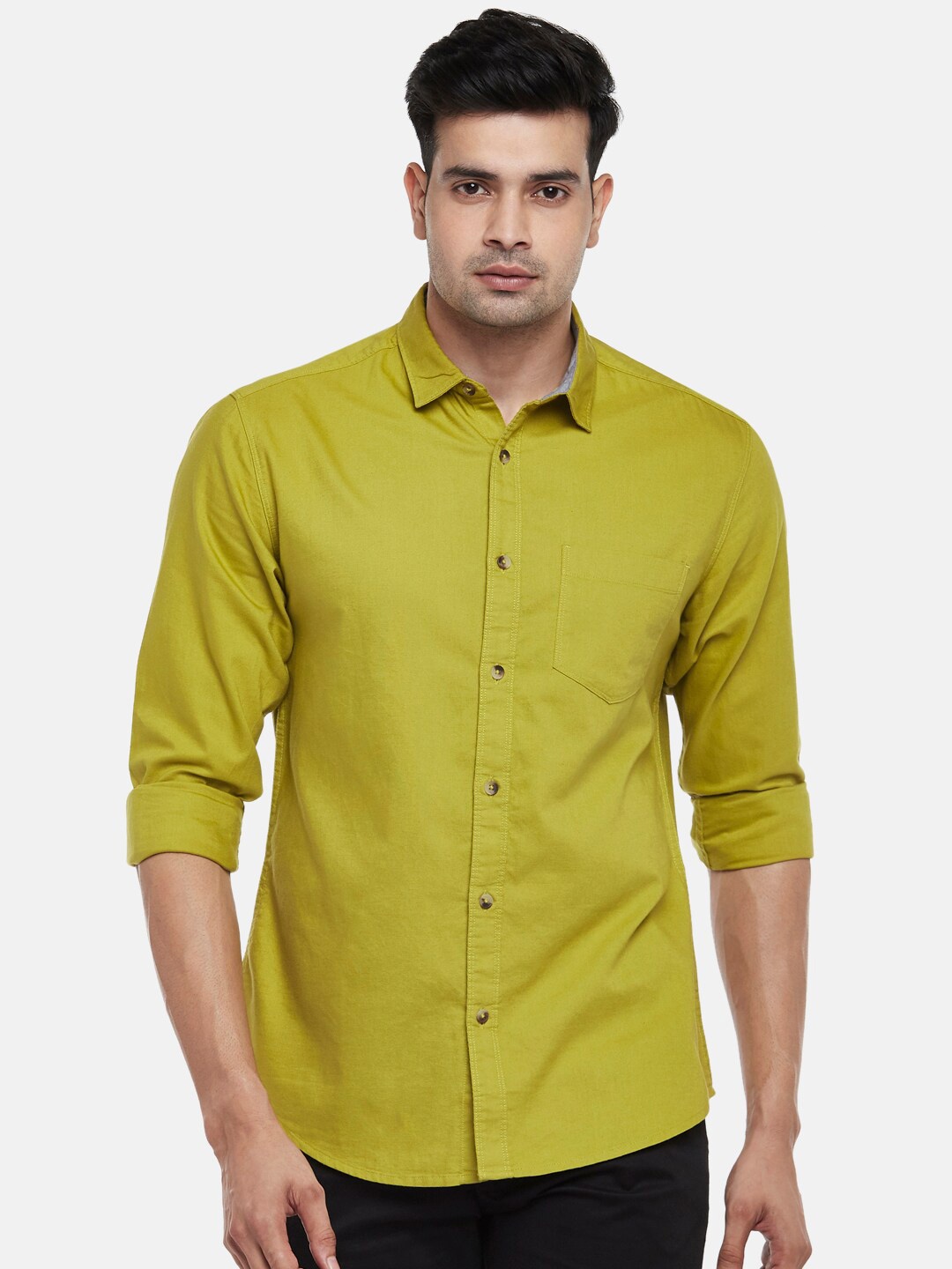 

BYFORD by Pantaloons Men Slim Fit Casual Shirt, Green