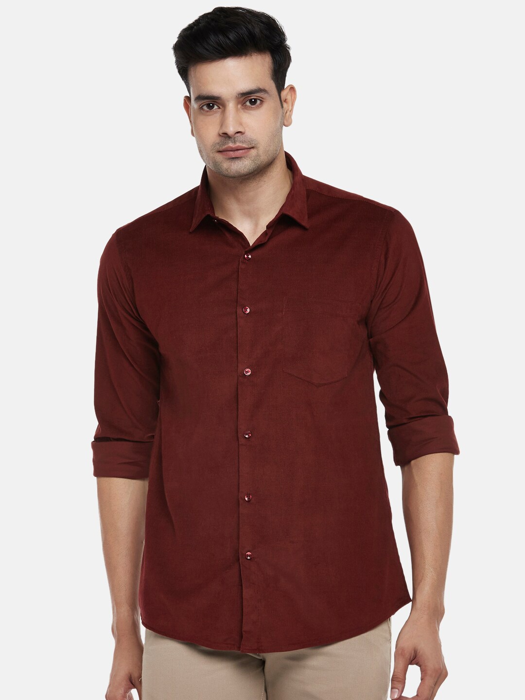 

BYFORD by Pantaloons Men Slim Fit Casual Shirt, Rust