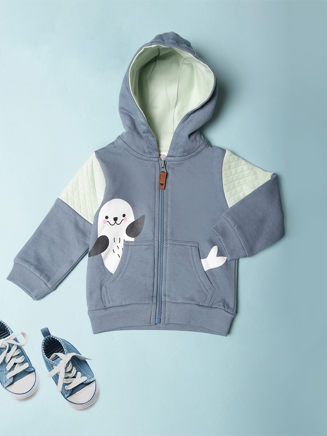 

MiArcus Unisex Kids Printed Hooded Sweatshirt, Blue