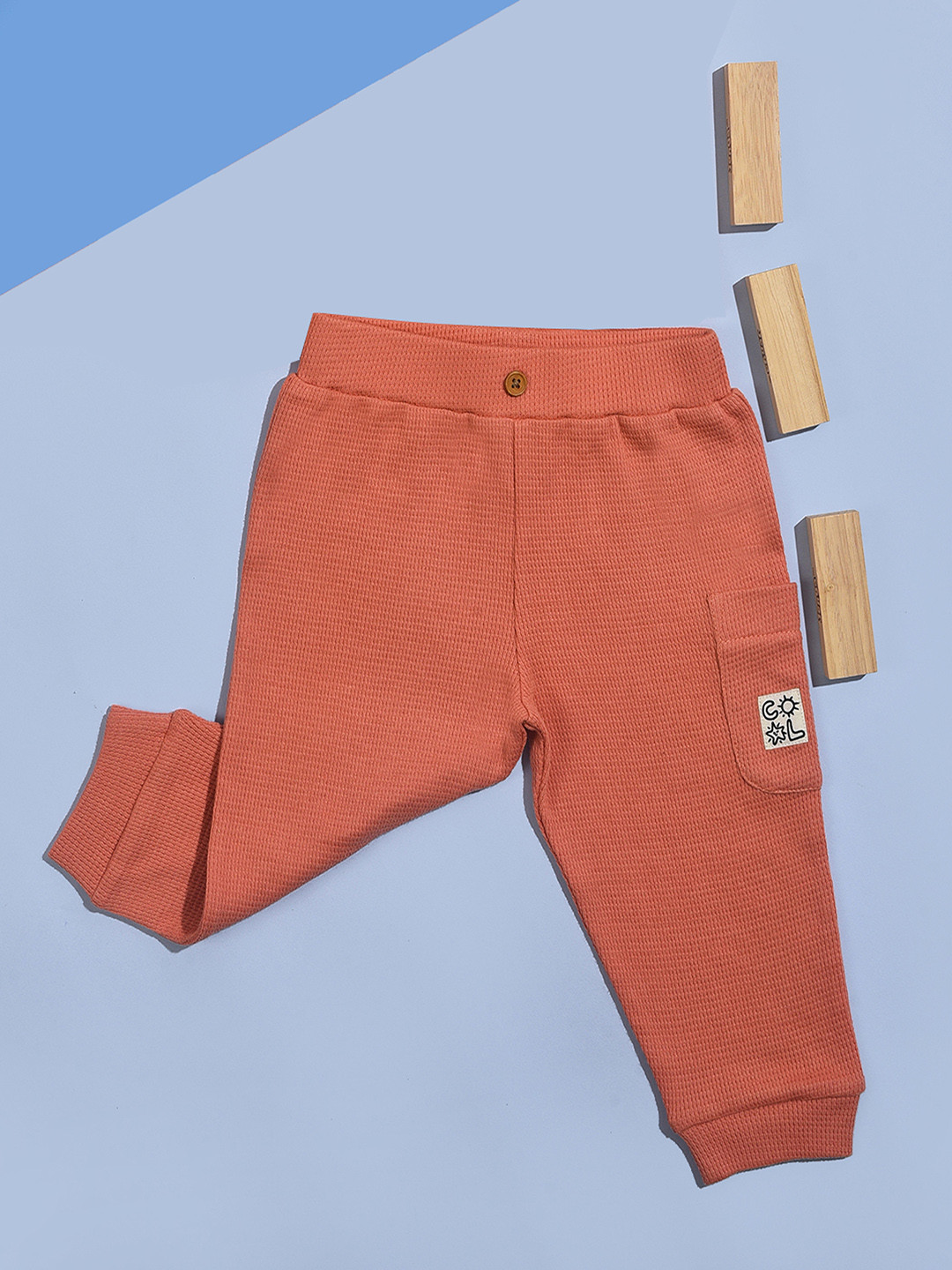 

MiArcus Kids Waffle Textured Lounge Pant, Orange