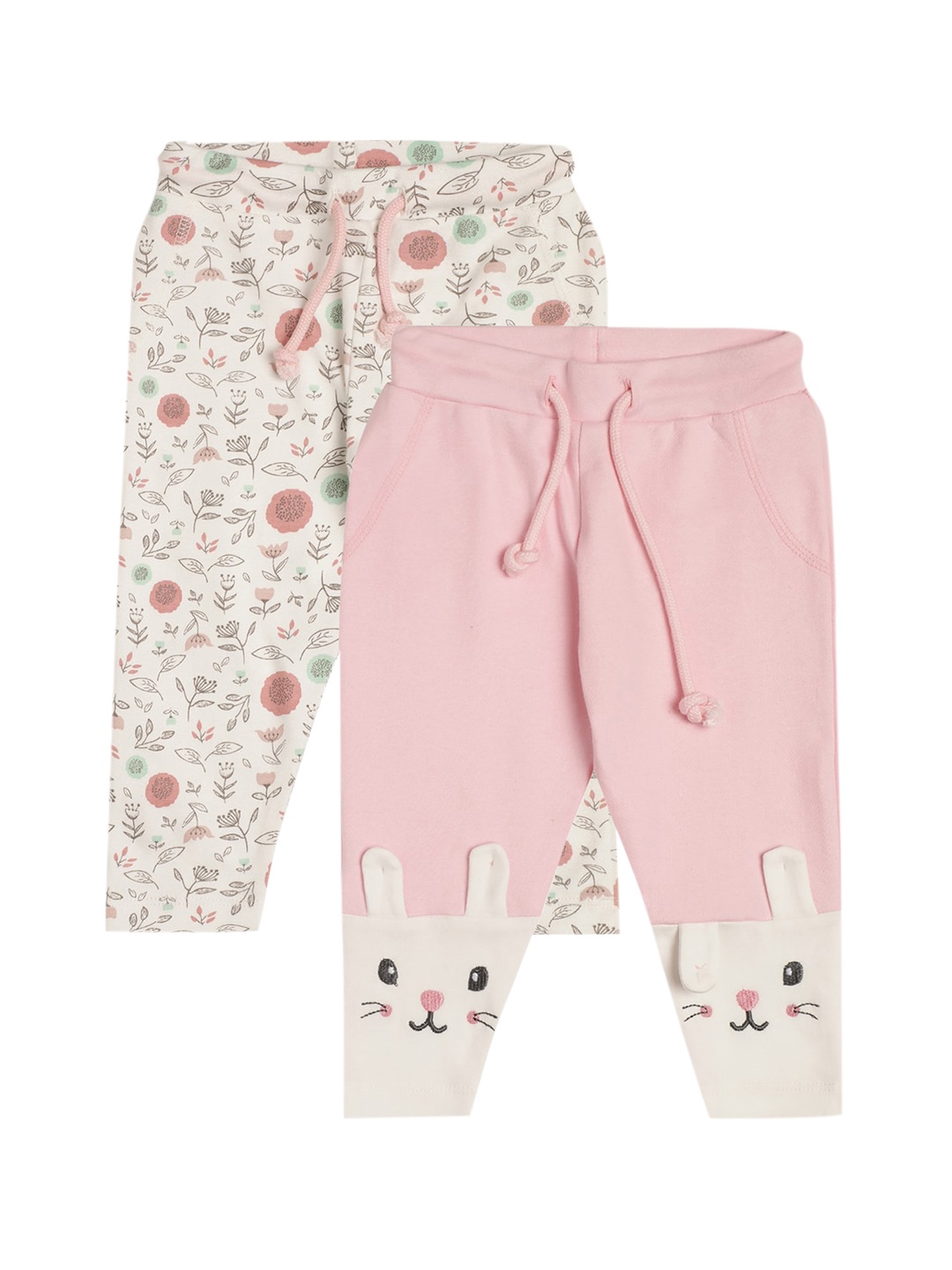 

MiArcus Girls Pack of 2 Bunny Face Printed Lounge Pant, Pink