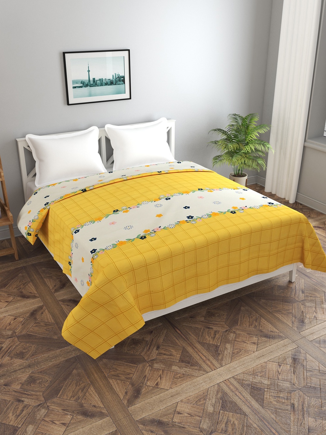 

MORADO Printed Double Bed Duvet Cover, Yellow