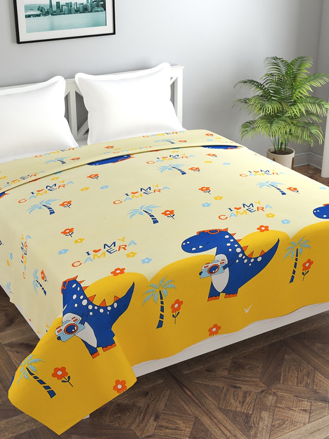 

MORADO Printed Double Queen Duvet Cover, Yellow