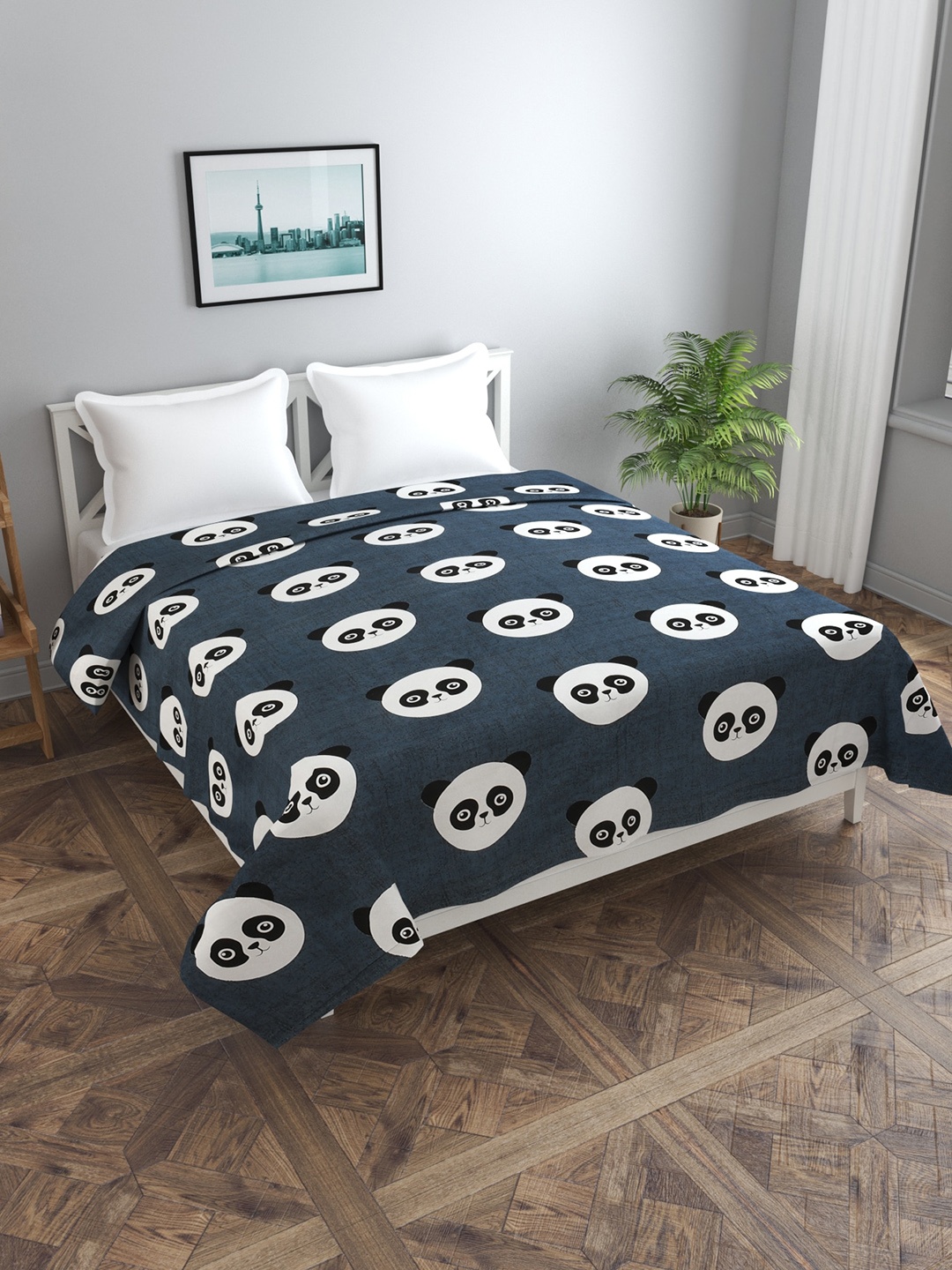 

MORADO Printed Double Bed Duvet Cover, Black