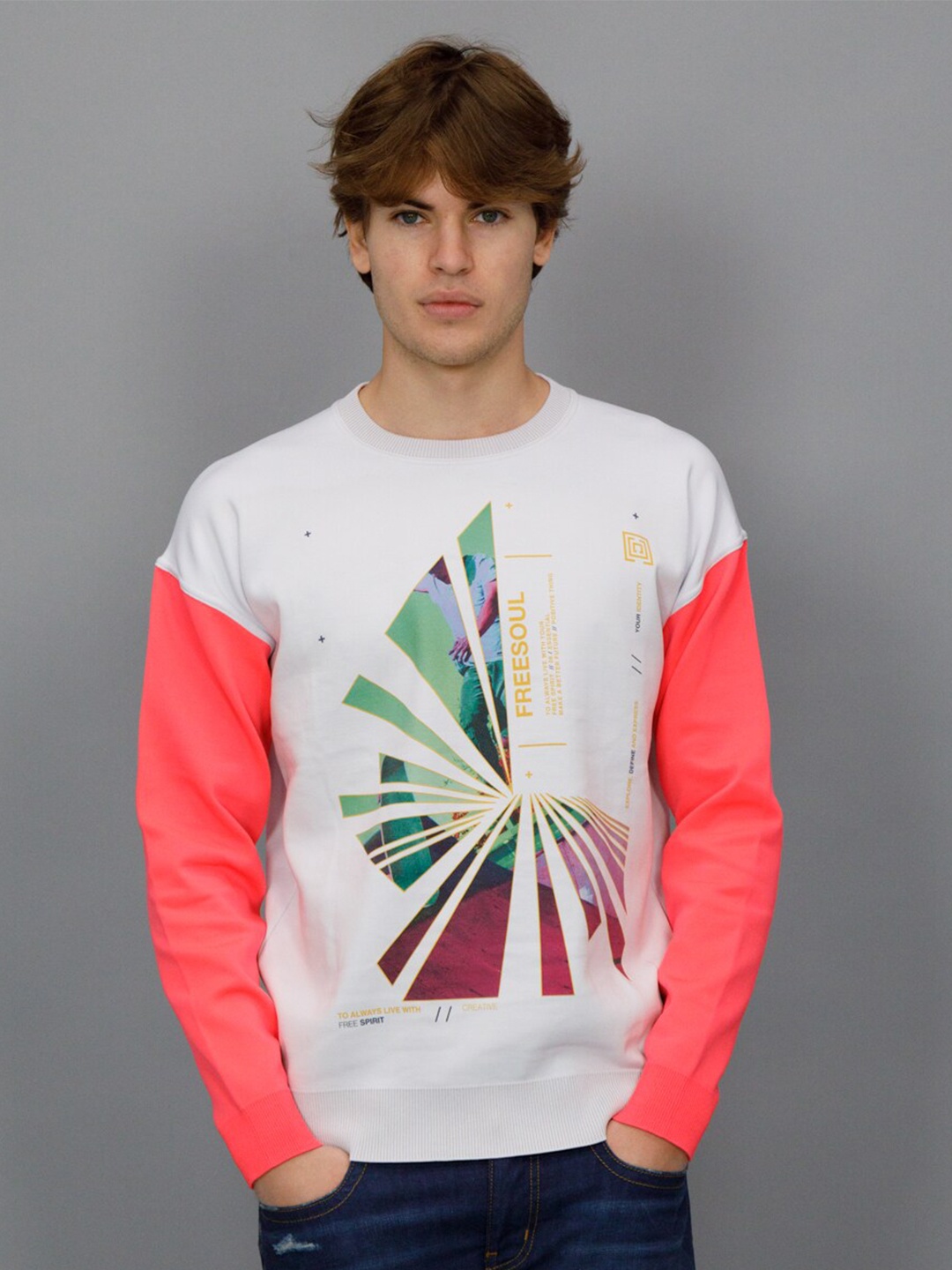 

FREESOUL Men Printed Sweatshirt, Grey