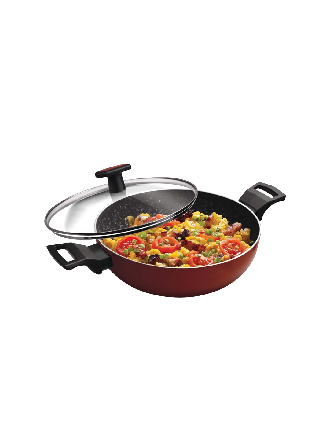 

Milton Burgundy Pro Cook Granito Induction Kadhai With Lid 24 cm & 2.8 L