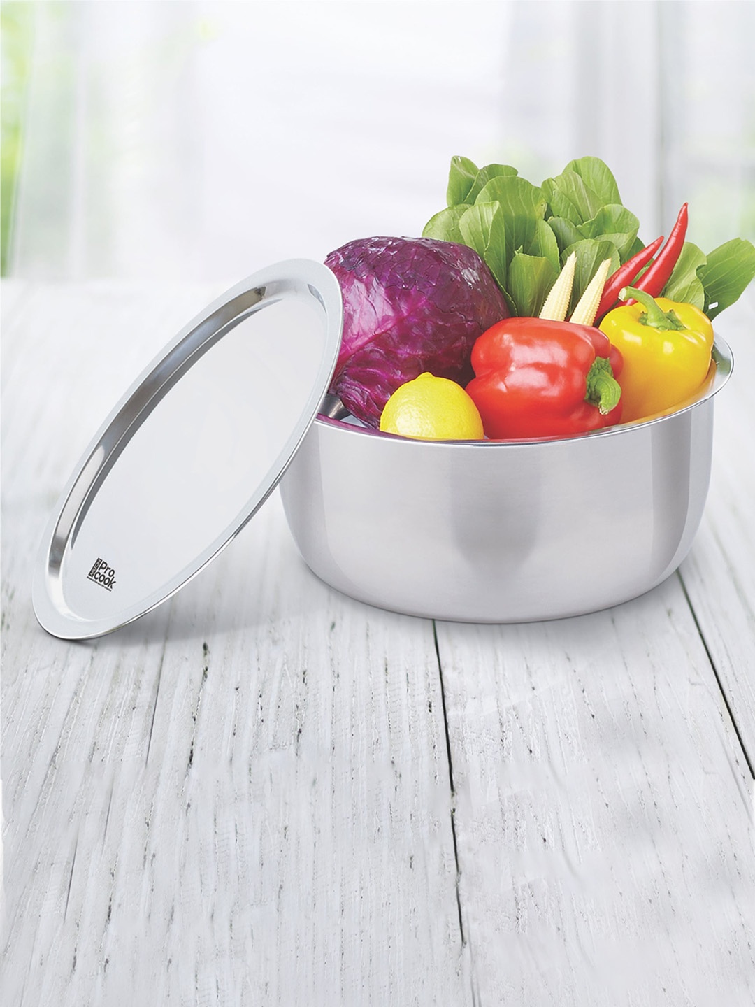 

Milton Pro Cook Triply Stainless Steel Induction Friendly Tope With Lid 18 cm 2.28 Litre, Silver