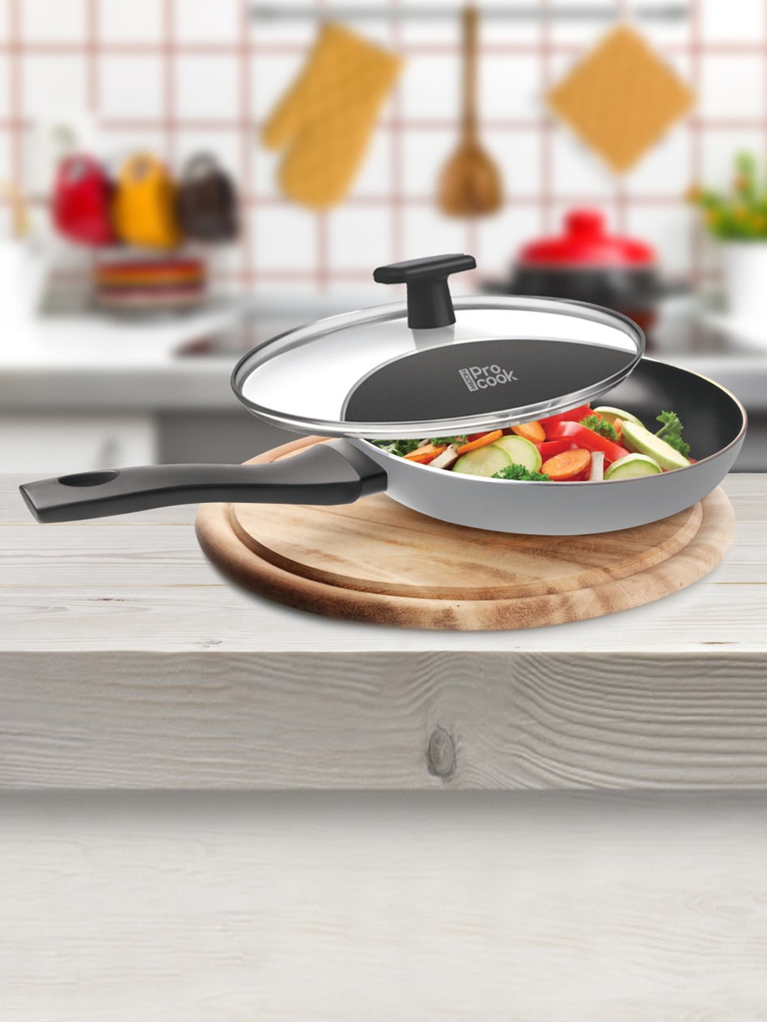 

Milton Black Pearl Pro Cook Induction Fry Pan with Glass Lid, Grey