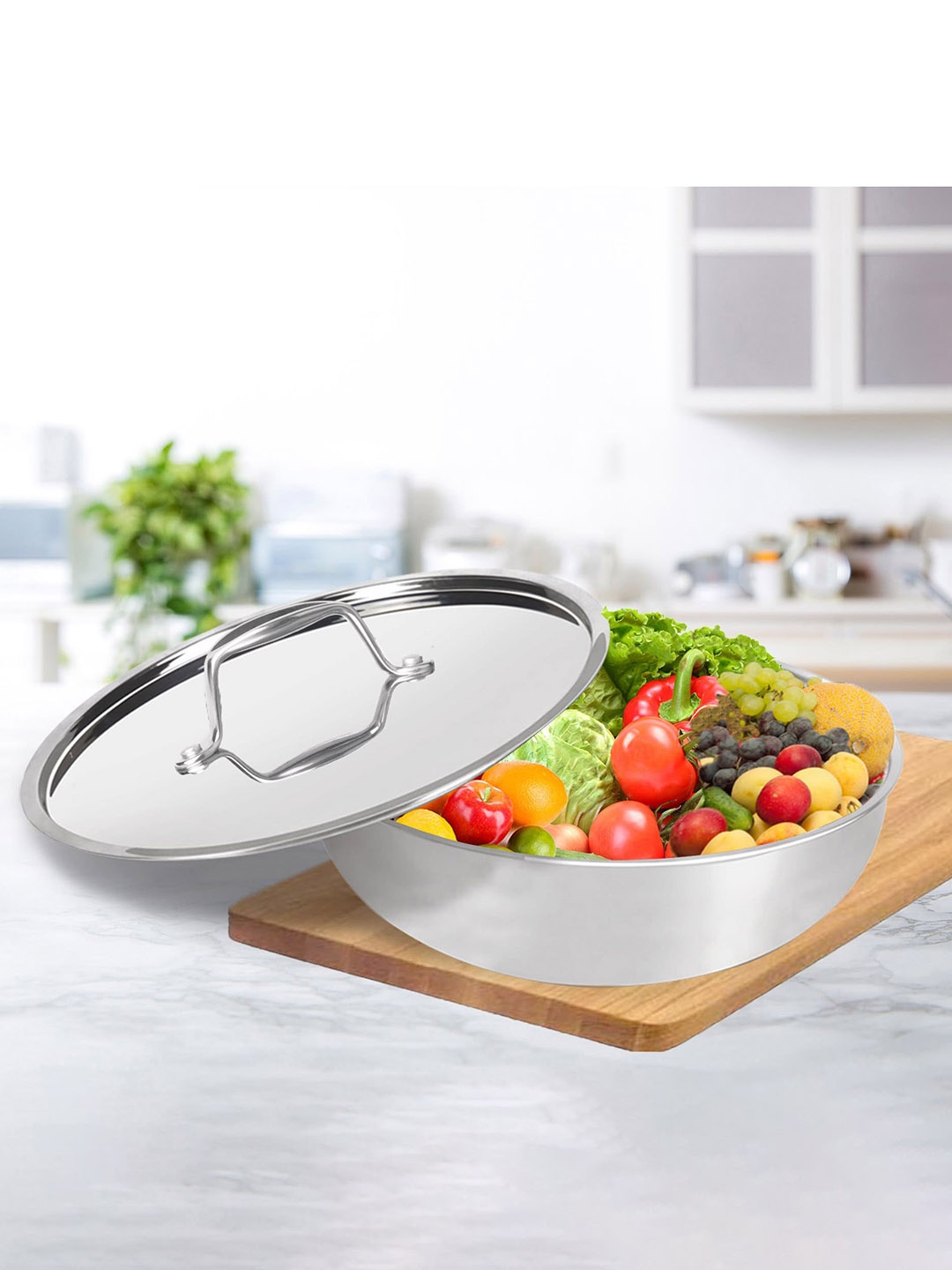 

Milton Pro Cook Triply Stainless Steel Tasla with Lid 16 cm & 700 ml, Silver