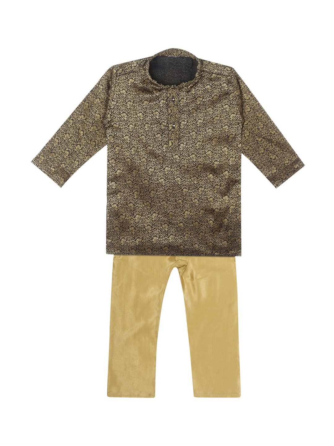 

Superminis Boys Black Printed Pure Cotton Kurta with Pyjama