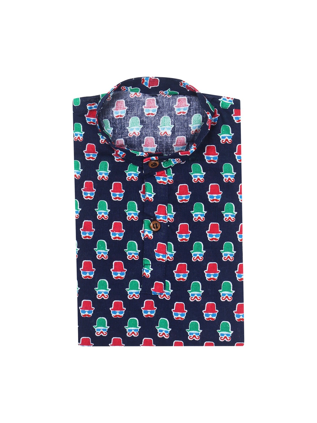 

Superminis Boys Blue Abstract Printed Cotton Kurta