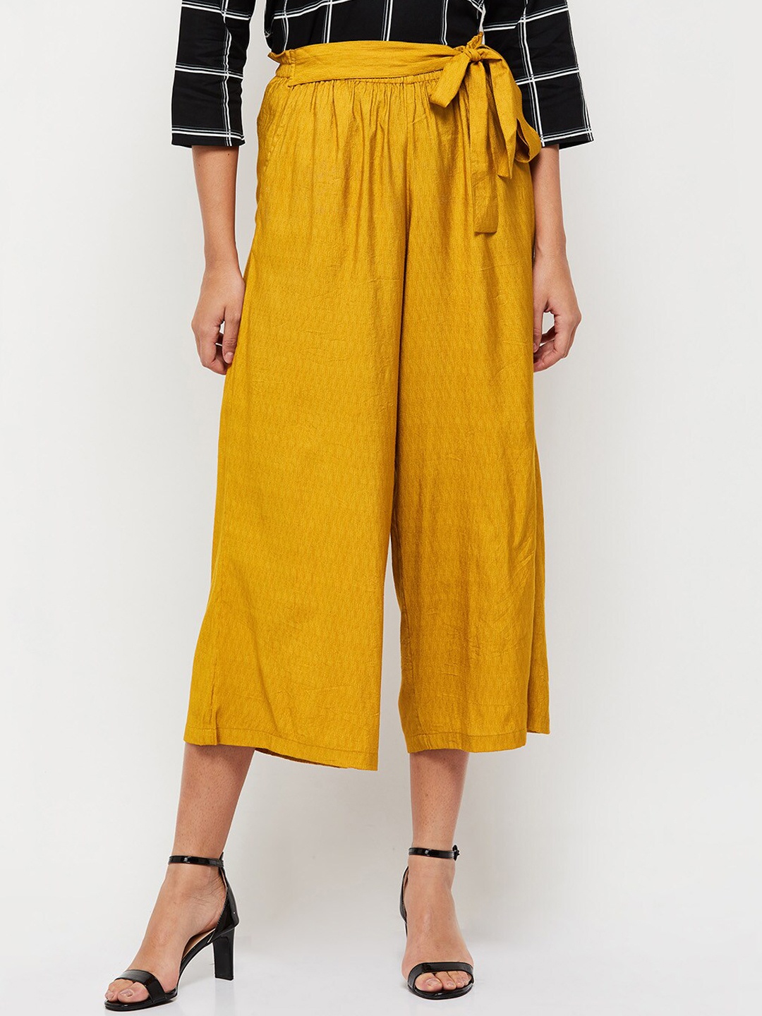 

max Women Pleated Culottes Trousers, Gold
