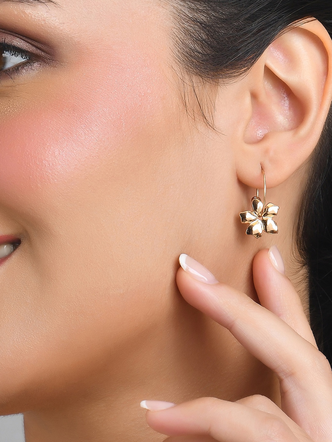 

ToniQ Women Gold-Plated Floral Drop Earrings