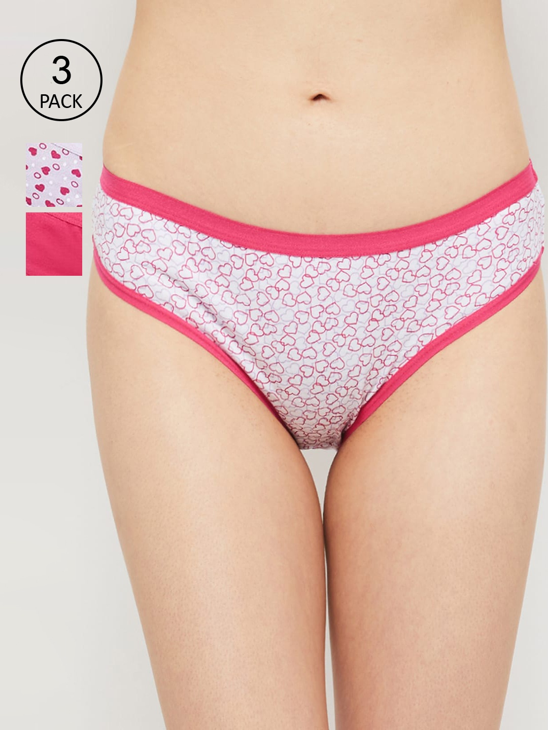 

max Women Pack Of 3 Printed Cotton Hipster Briefs 1000011652454, Fuchsia