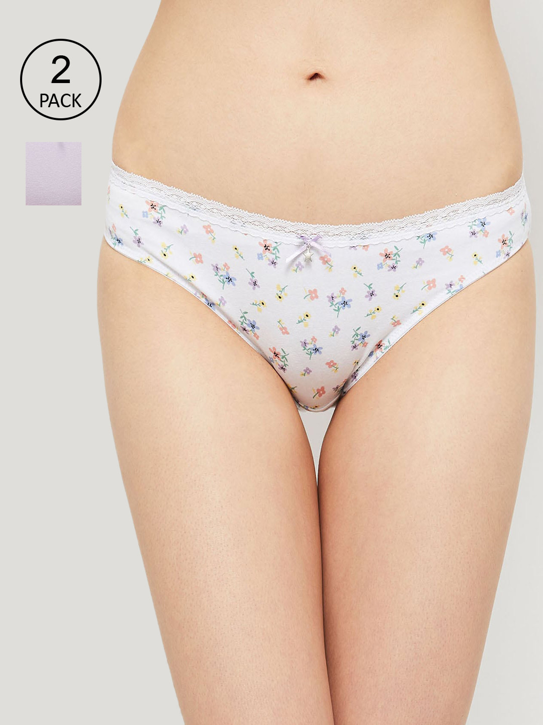 

max Women Pack Of 2 Printed Briefs, Purple