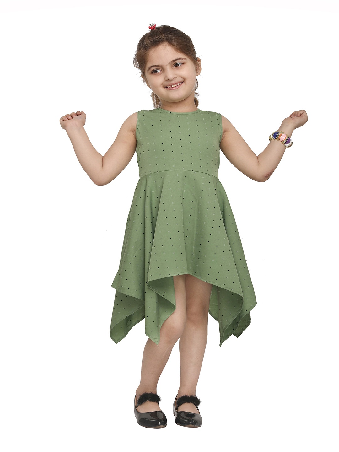

Blooming flowers Fit And Flare Crepe Dress, Green