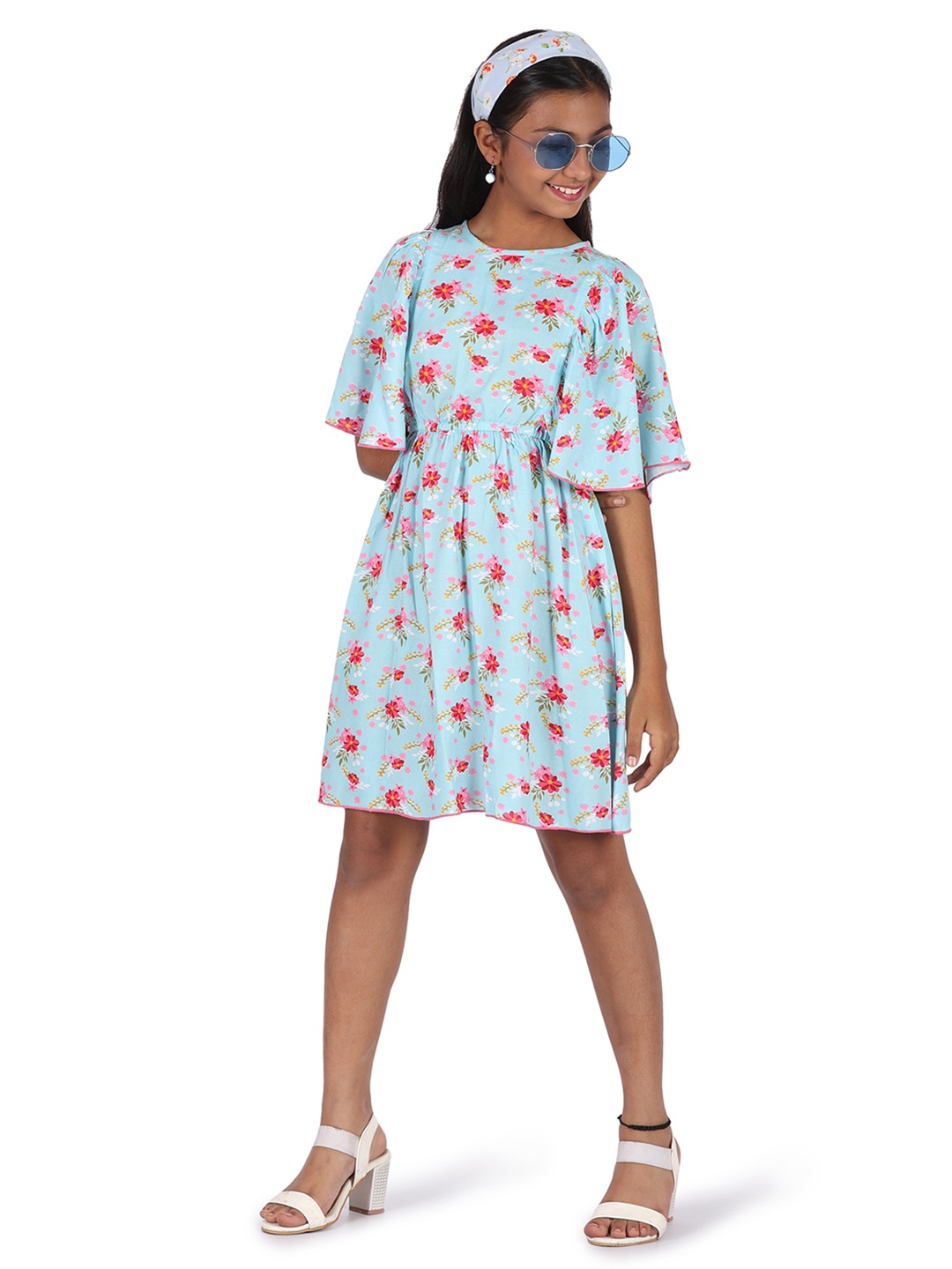 

Blooming flowers Floral A-Line Dress, Blue