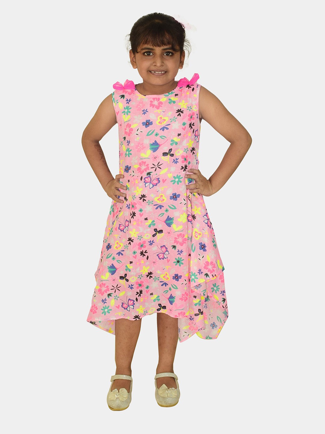 

Blooming flowers Floral A-Line Midi Dress, Pink