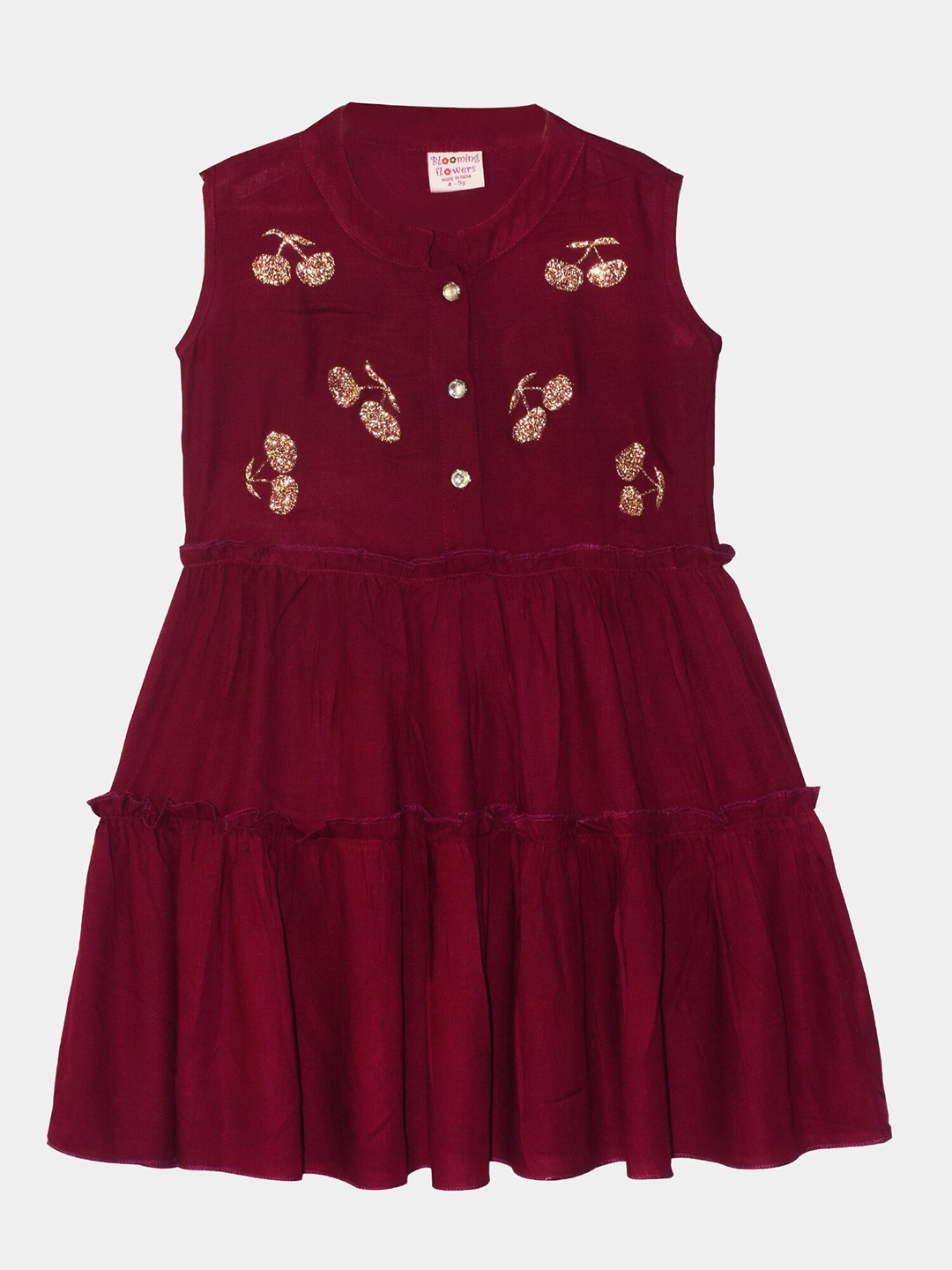 

Blooming flowers A-Line Dress, Maroon