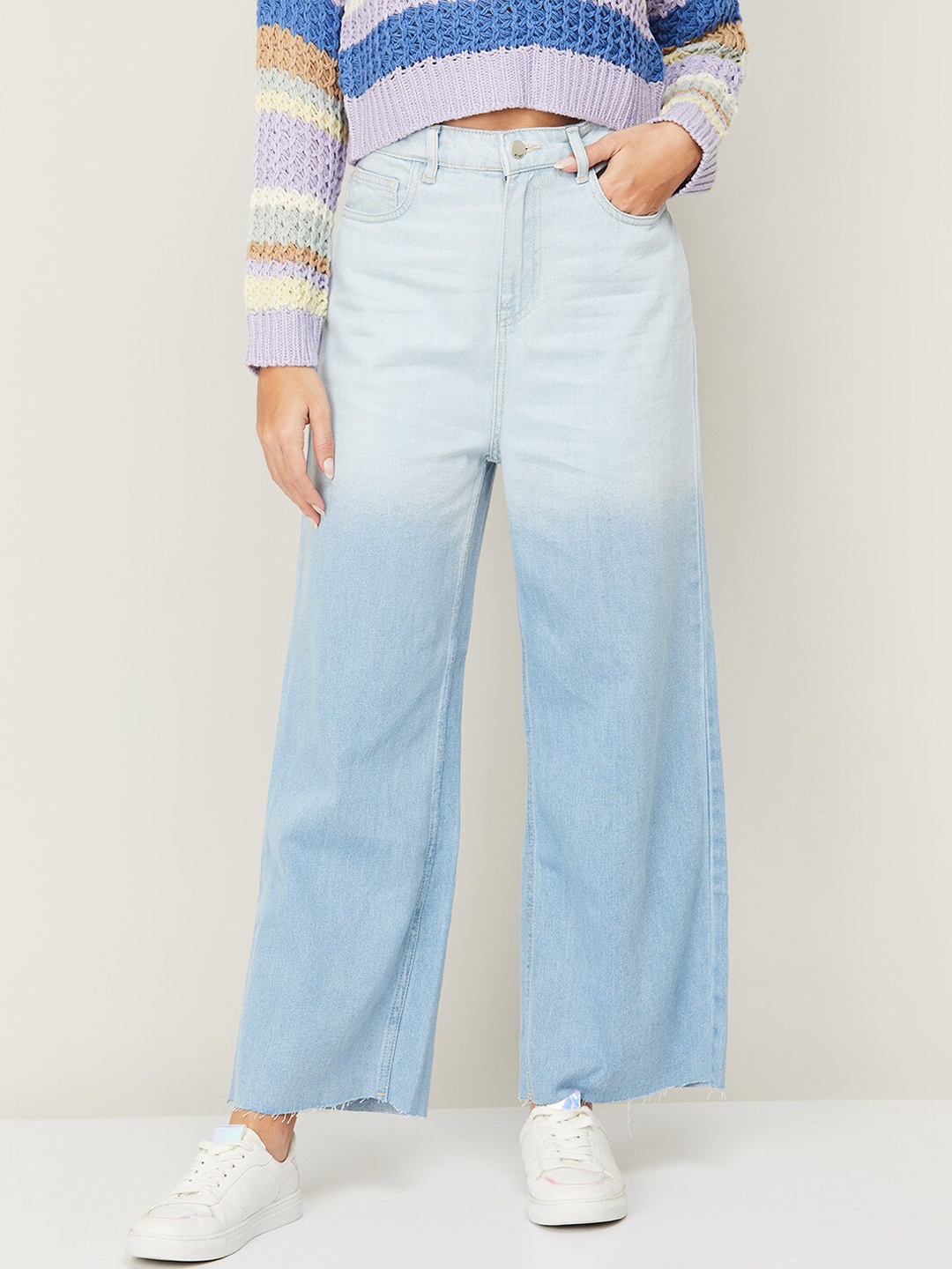 

Ginger by Lifestyle Women Wide Leg Jeans, Blue