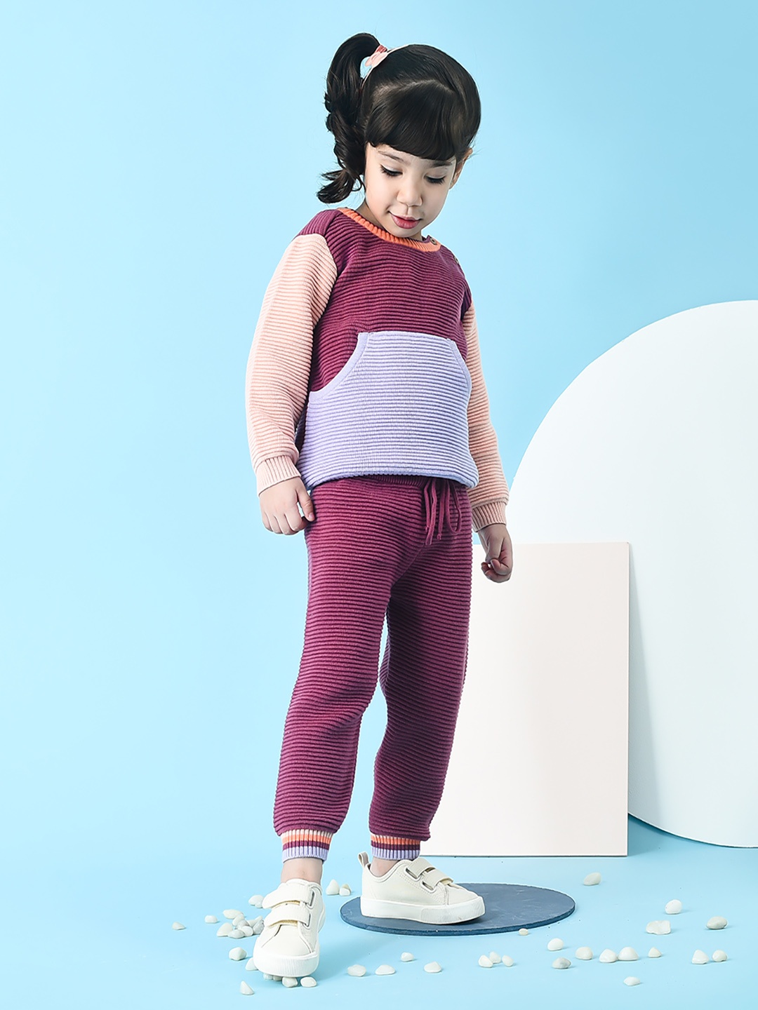 

MiArcus Infant Colourblocked T-shirt with Pyjama, Maroon