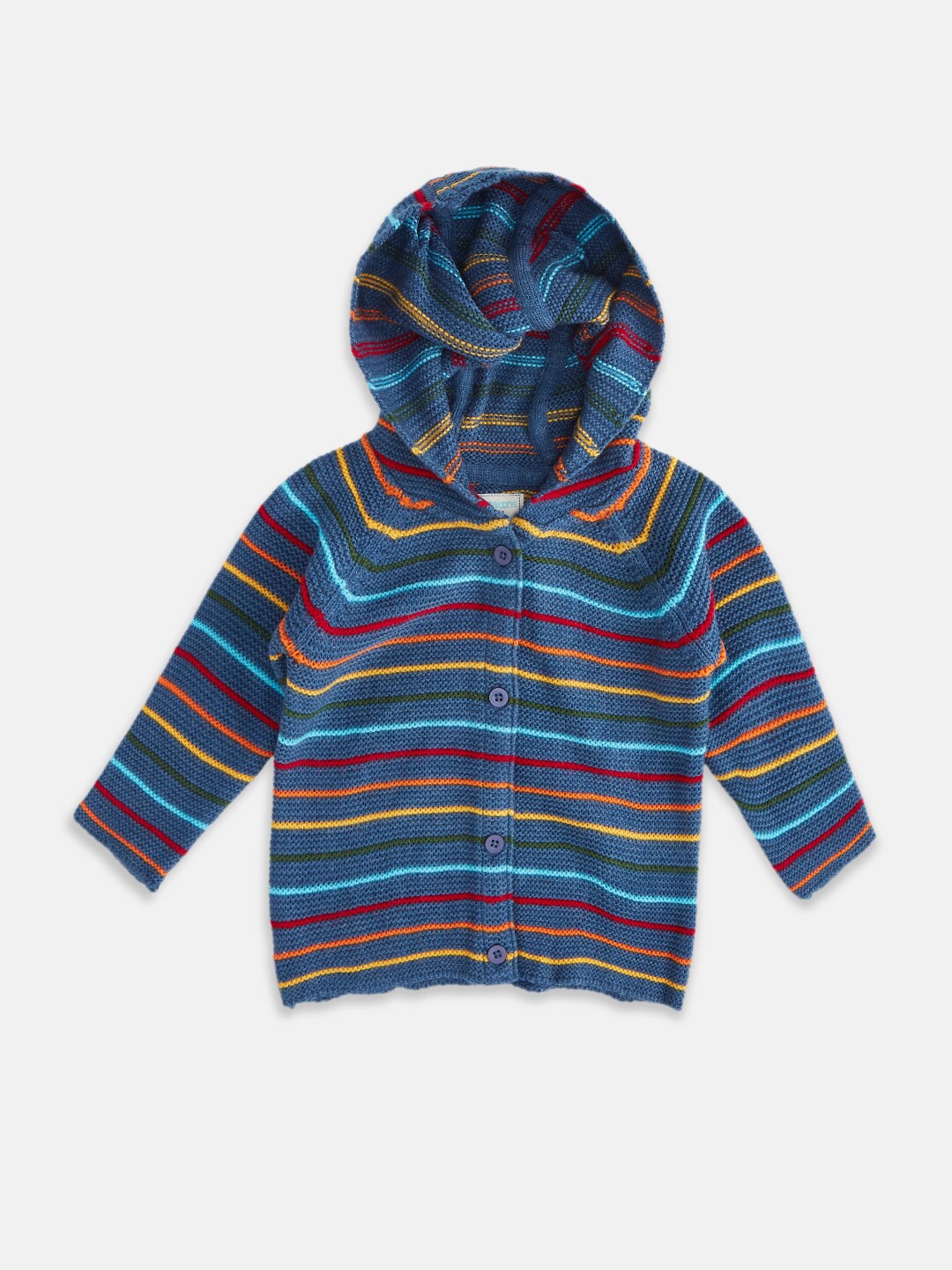 

Pantaloons Baby Girls Striped Cardigan, Blue