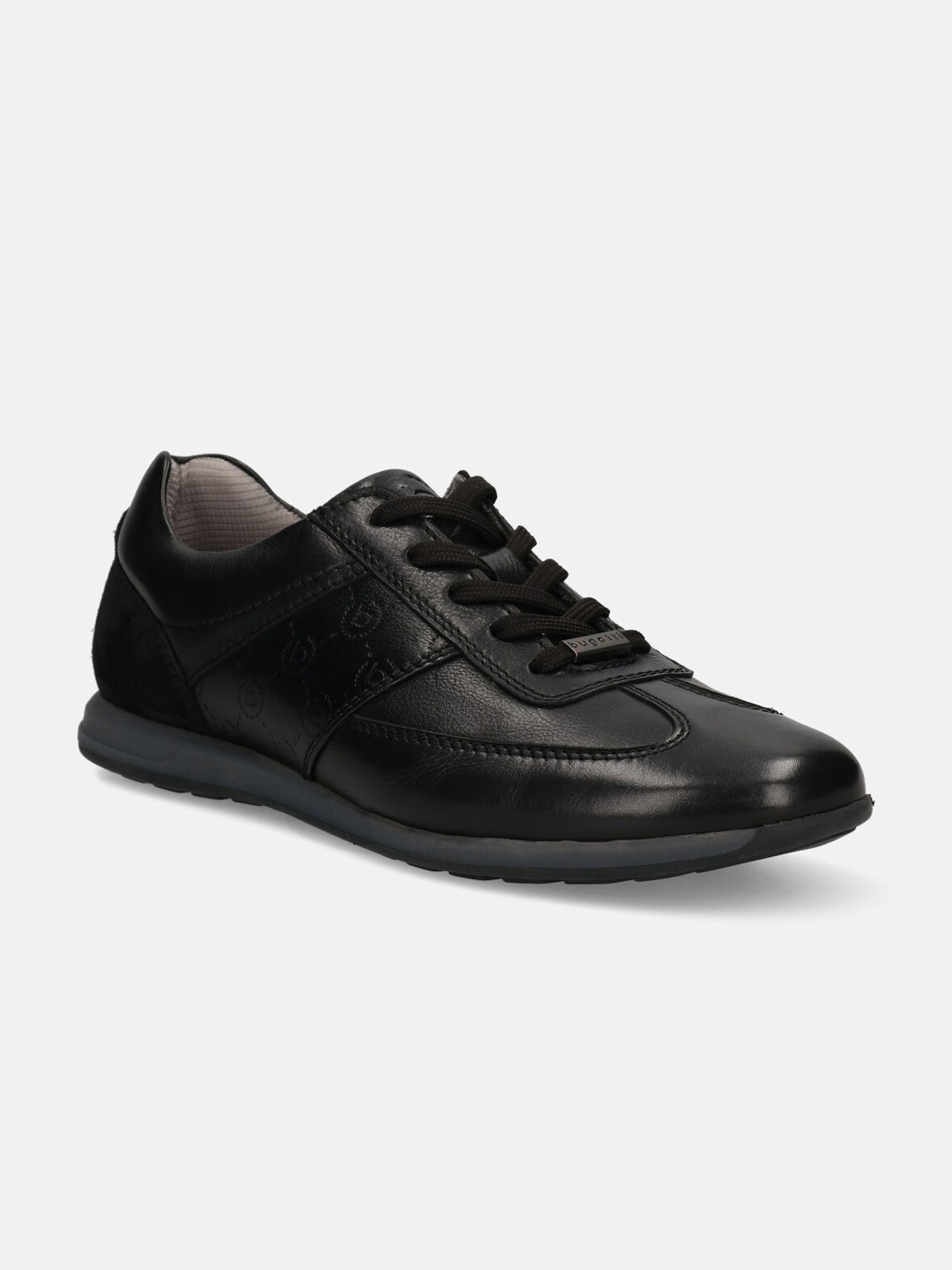 

Bugatti Men Textured Leather Sneakers, Black