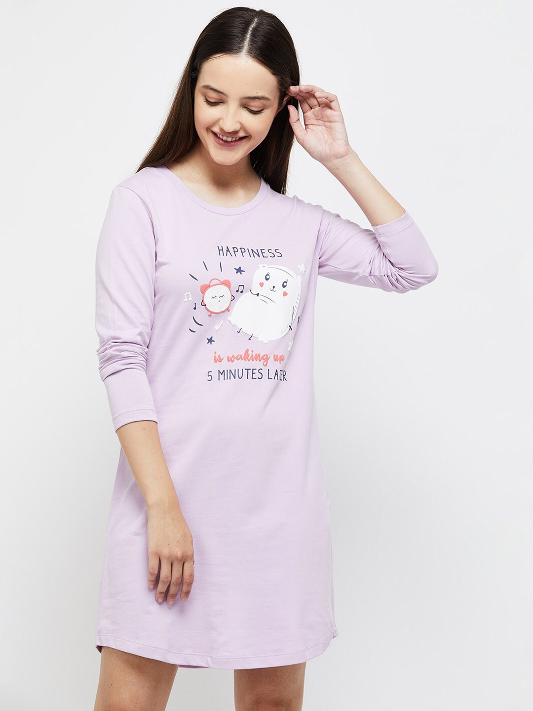 

max Purple Printed T-shirt Nightdress