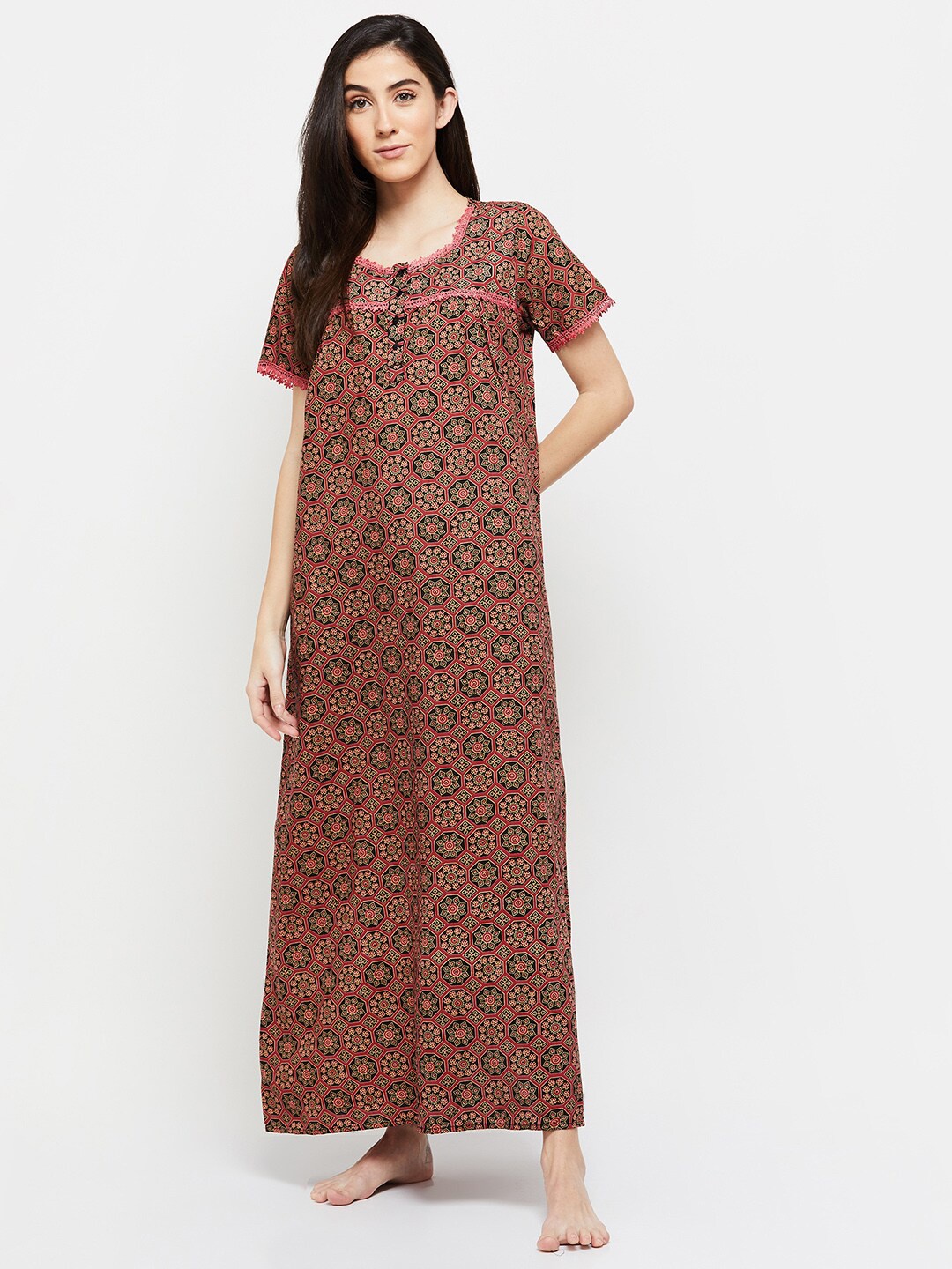 

max Red Printed Maxi Nightdress