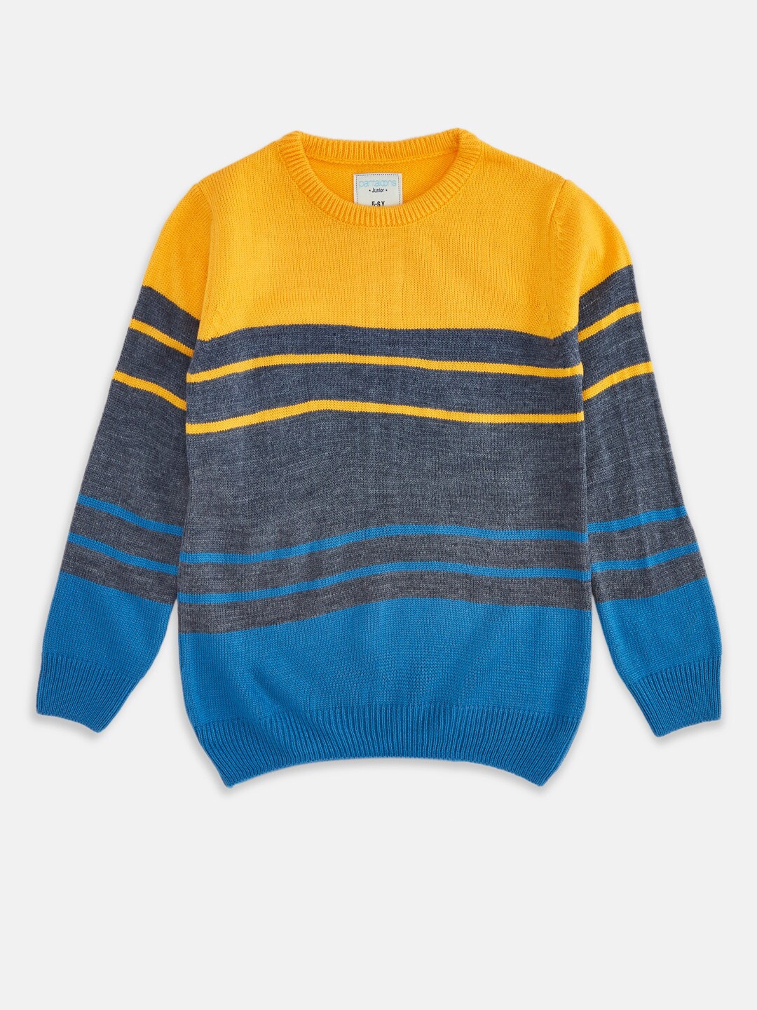 

Pantaloons Junior Boys Striped Pullover, Yellow