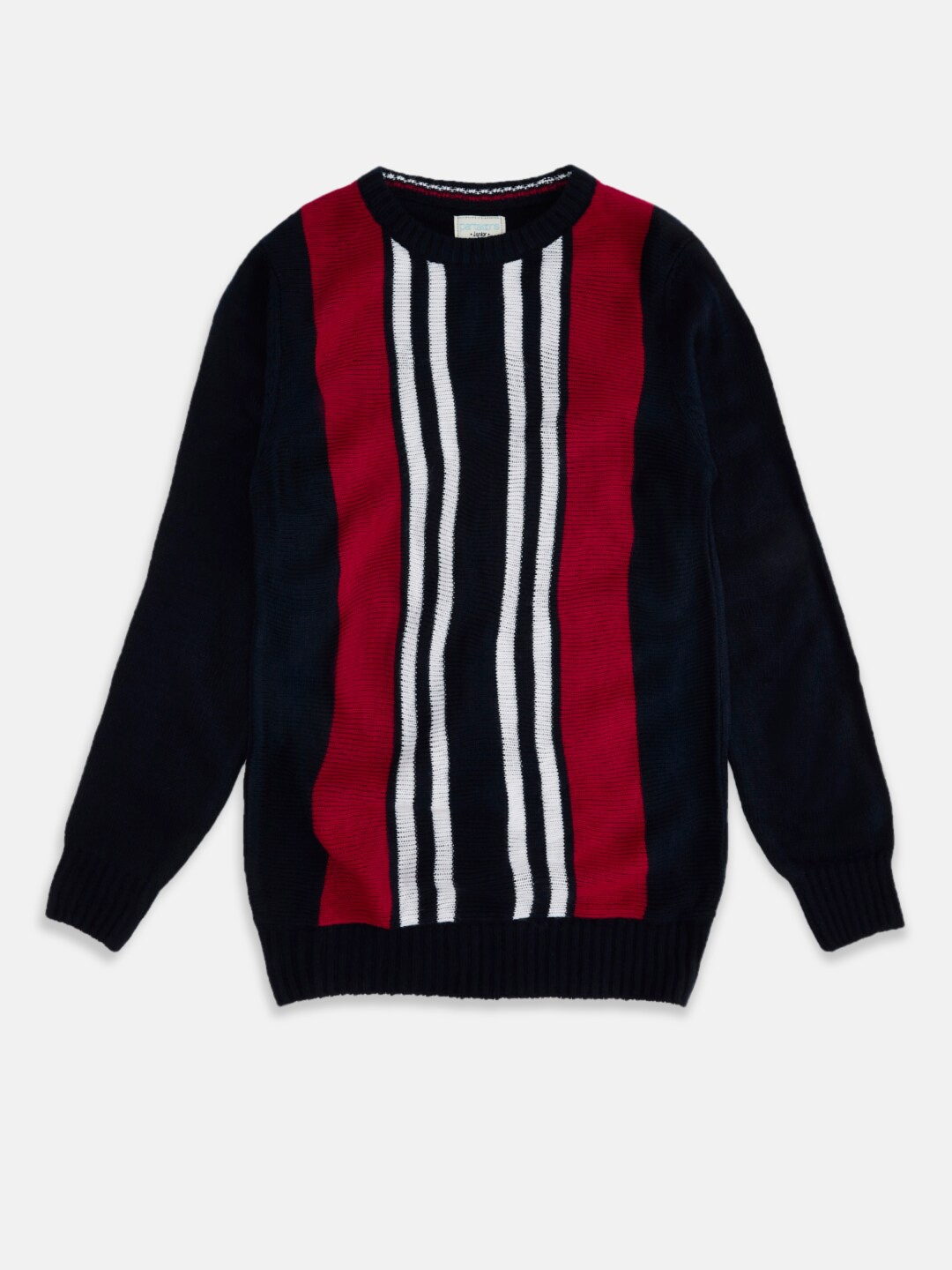 

Pantaloons Junior Boys Striped Pullover, Navy blue