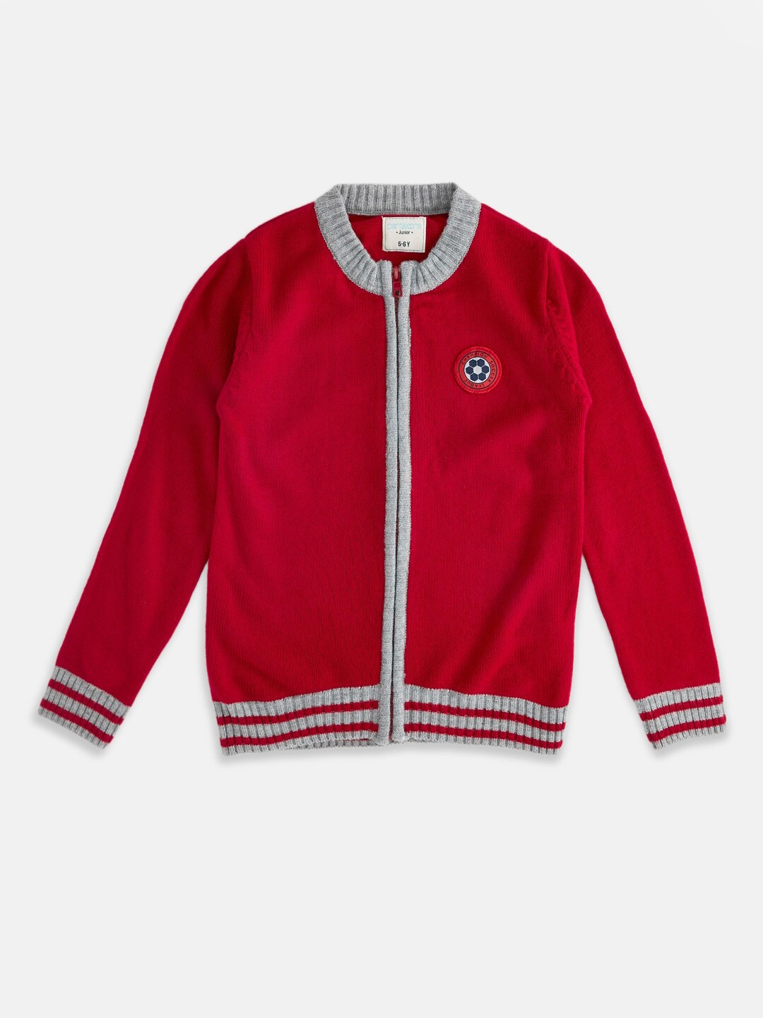

Pantaloons Junior Boys Solid Acrylic Cardigan, Red