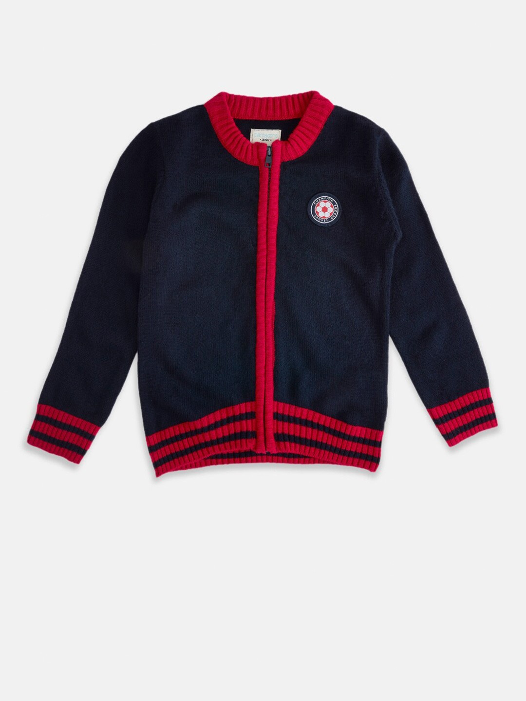 

Pantaloons Junior Boys Solid Cardigan, Navy blue