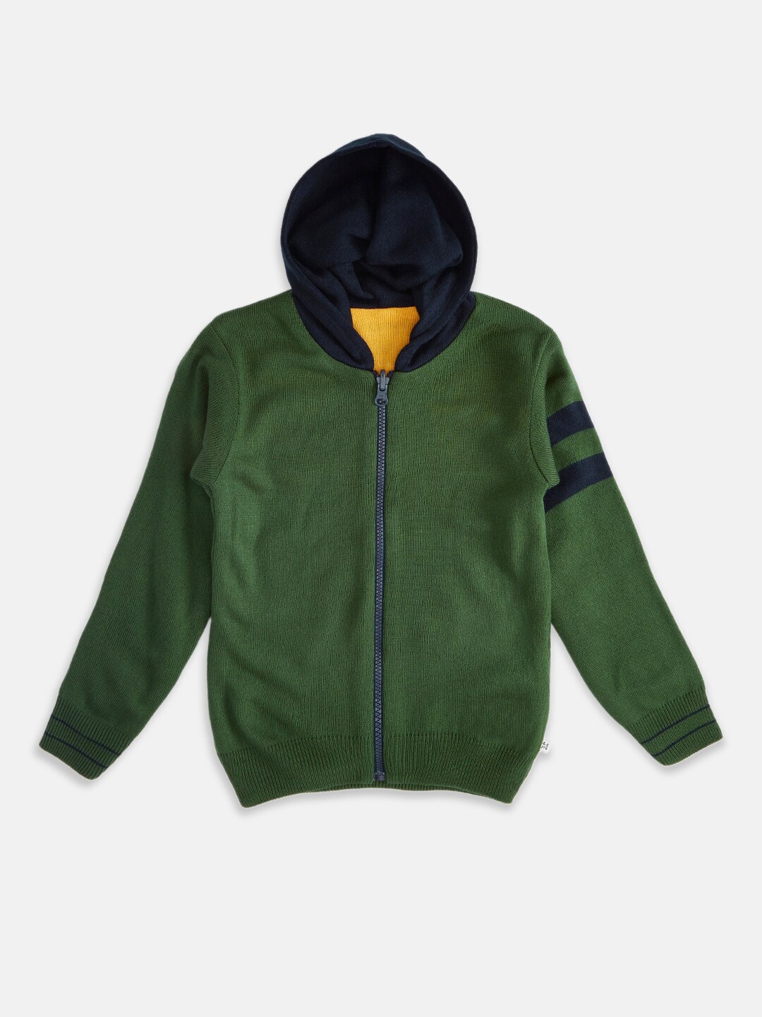 

Pantaloons Junior Boys Hooded Cardigan, Olive