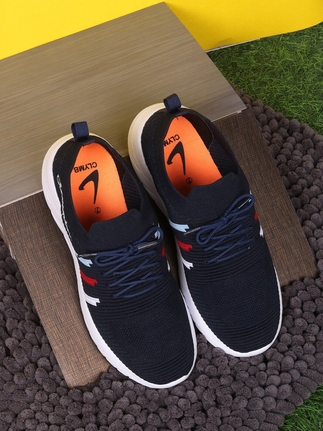 

CLYMB Men Mesh Running Non-Marking Shoes, Navy blue