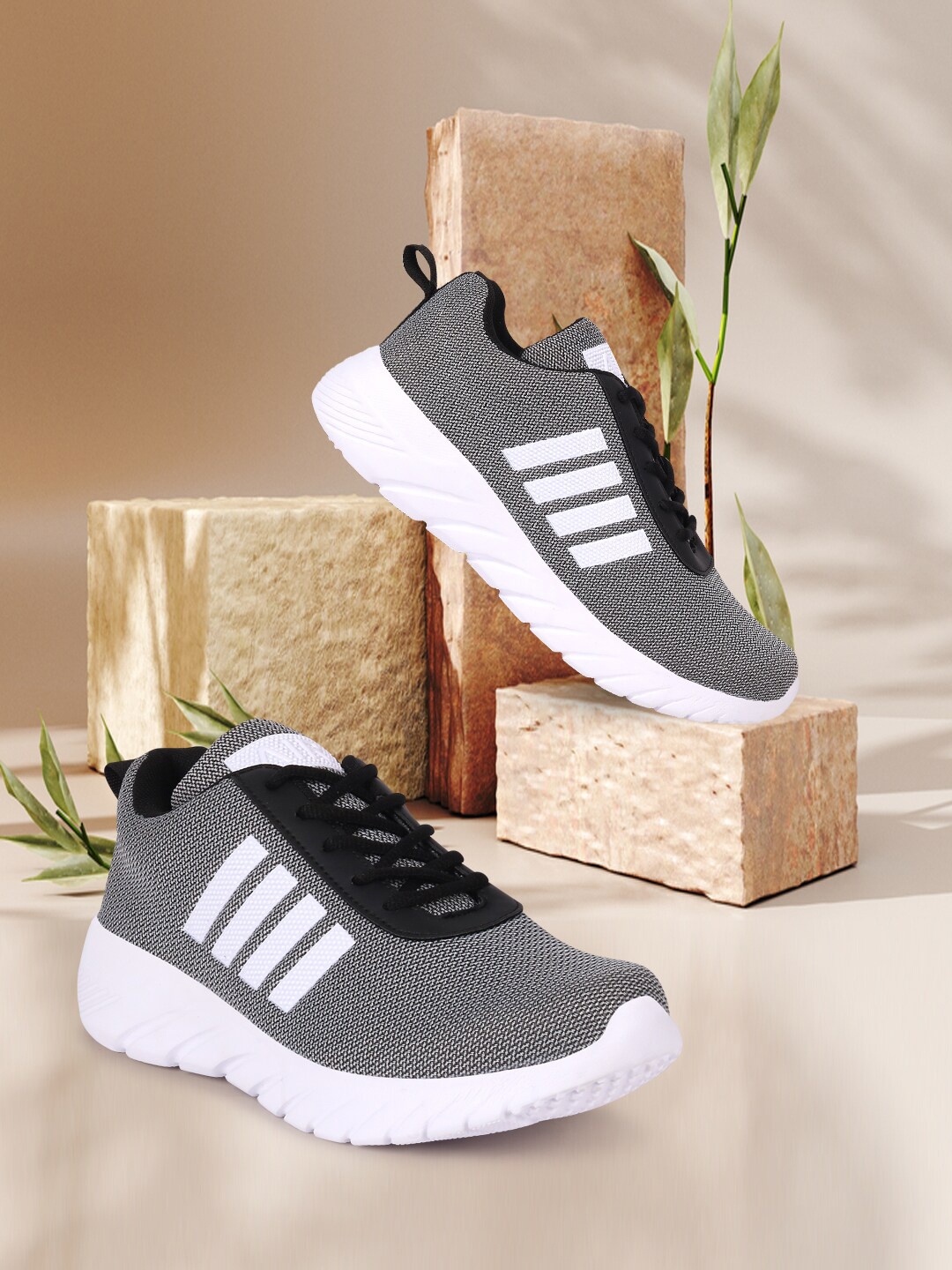 

CLYMB Men Grey Mesh Running Non-Marking Shoes