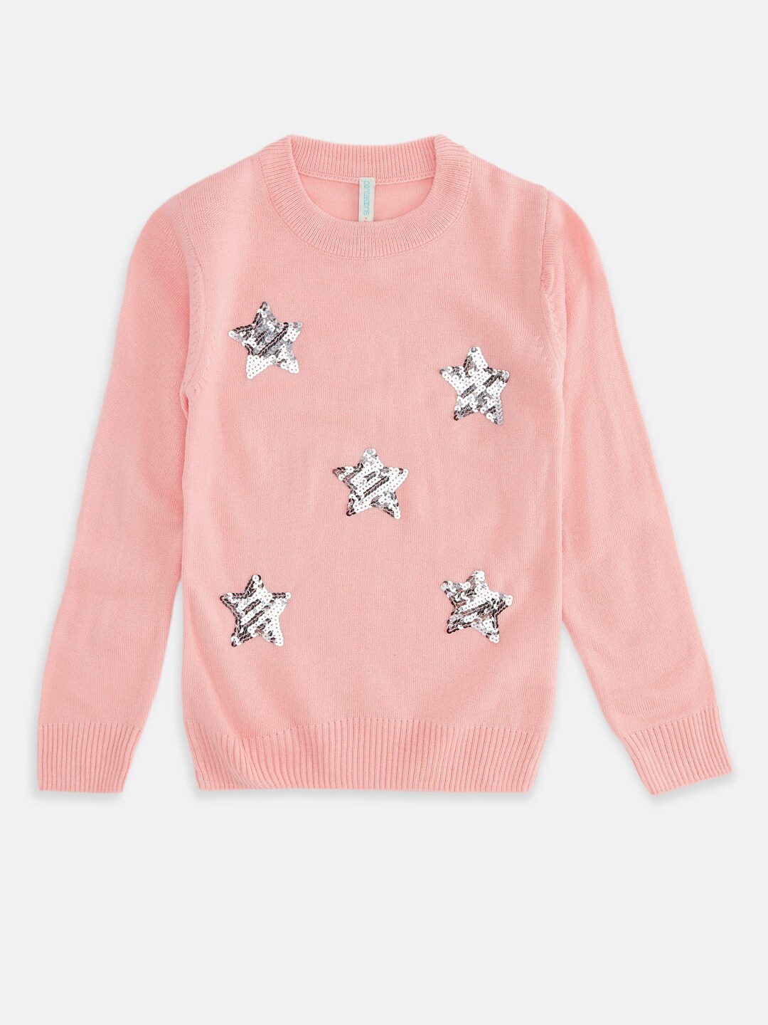 

Pantaloons Junior Girls Embellished Pullover, Peach