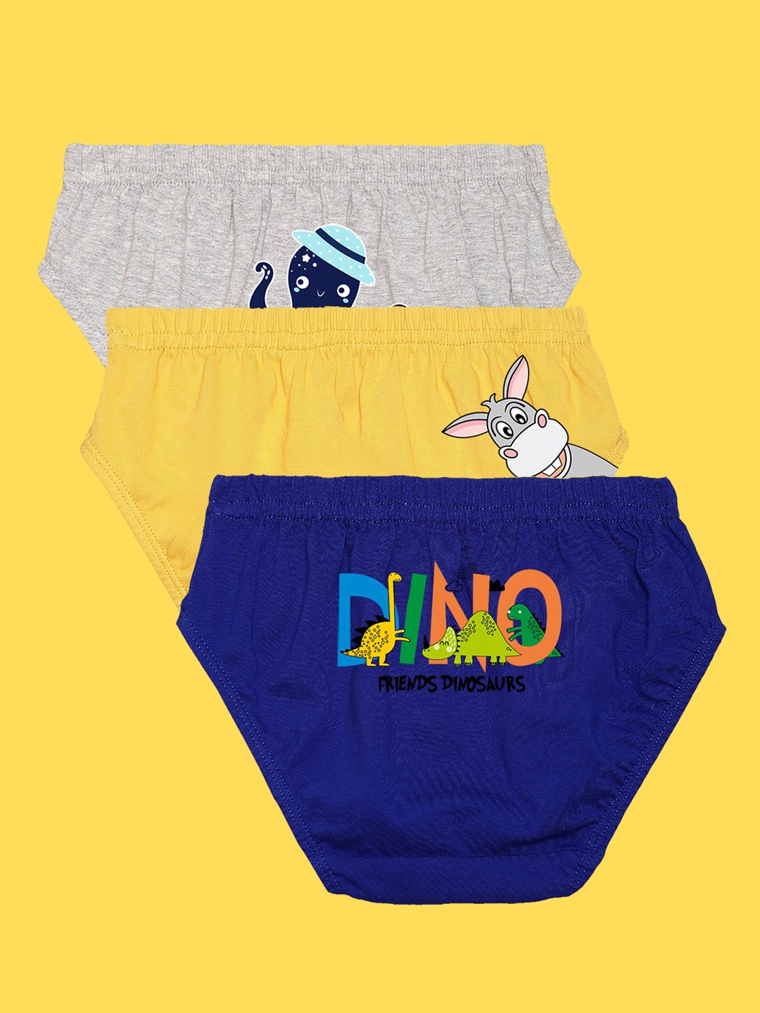 

NUSYL Boys Pack of 3 Printed Briefs NUBCBRFPO3.0002, Grey