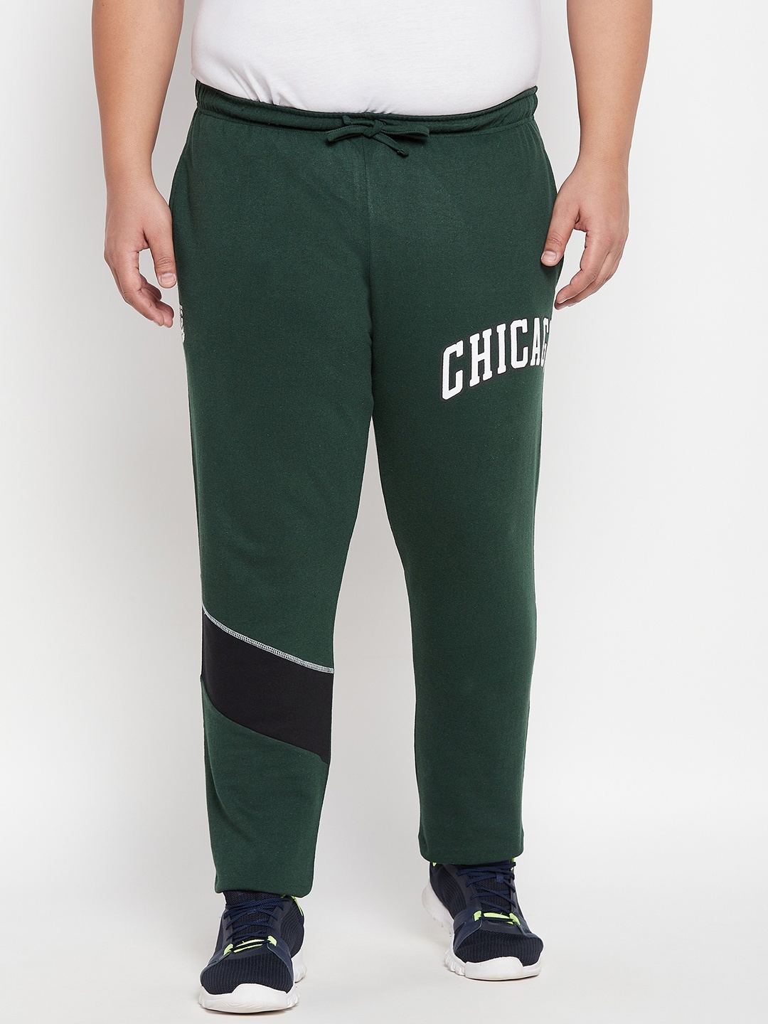 

bigbanana Plus Size Men Solid Pure Cotton Track Pants, Green