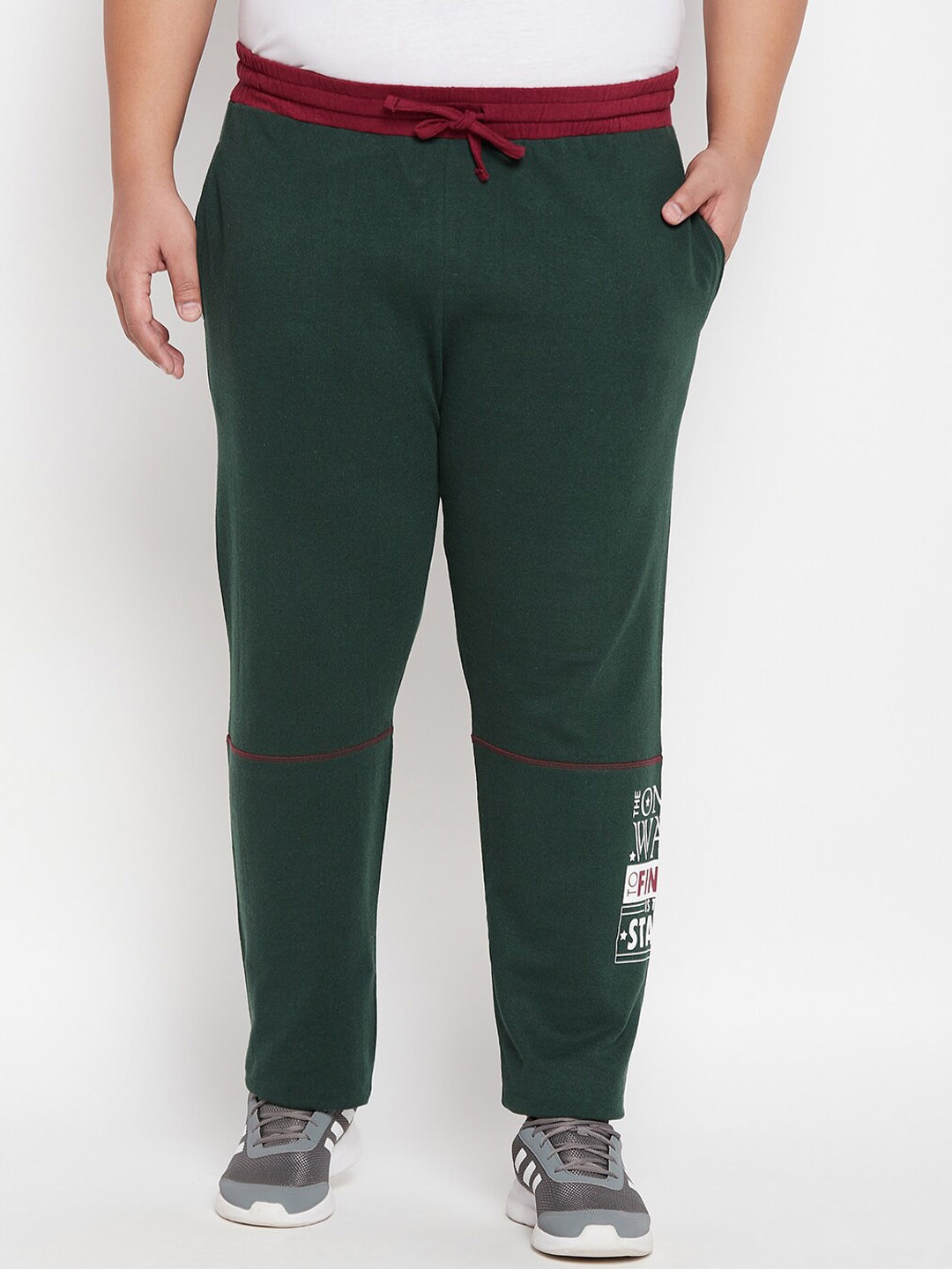 

bigbanana Plus Size Men Solid Pure Cotton Track Pant, Green