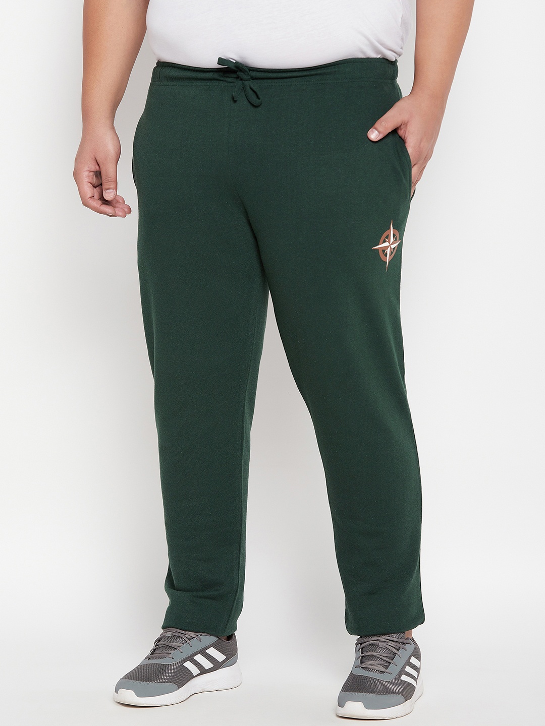 

bigbanana Plus Size Men Solid Cotton Track Pants, Green
