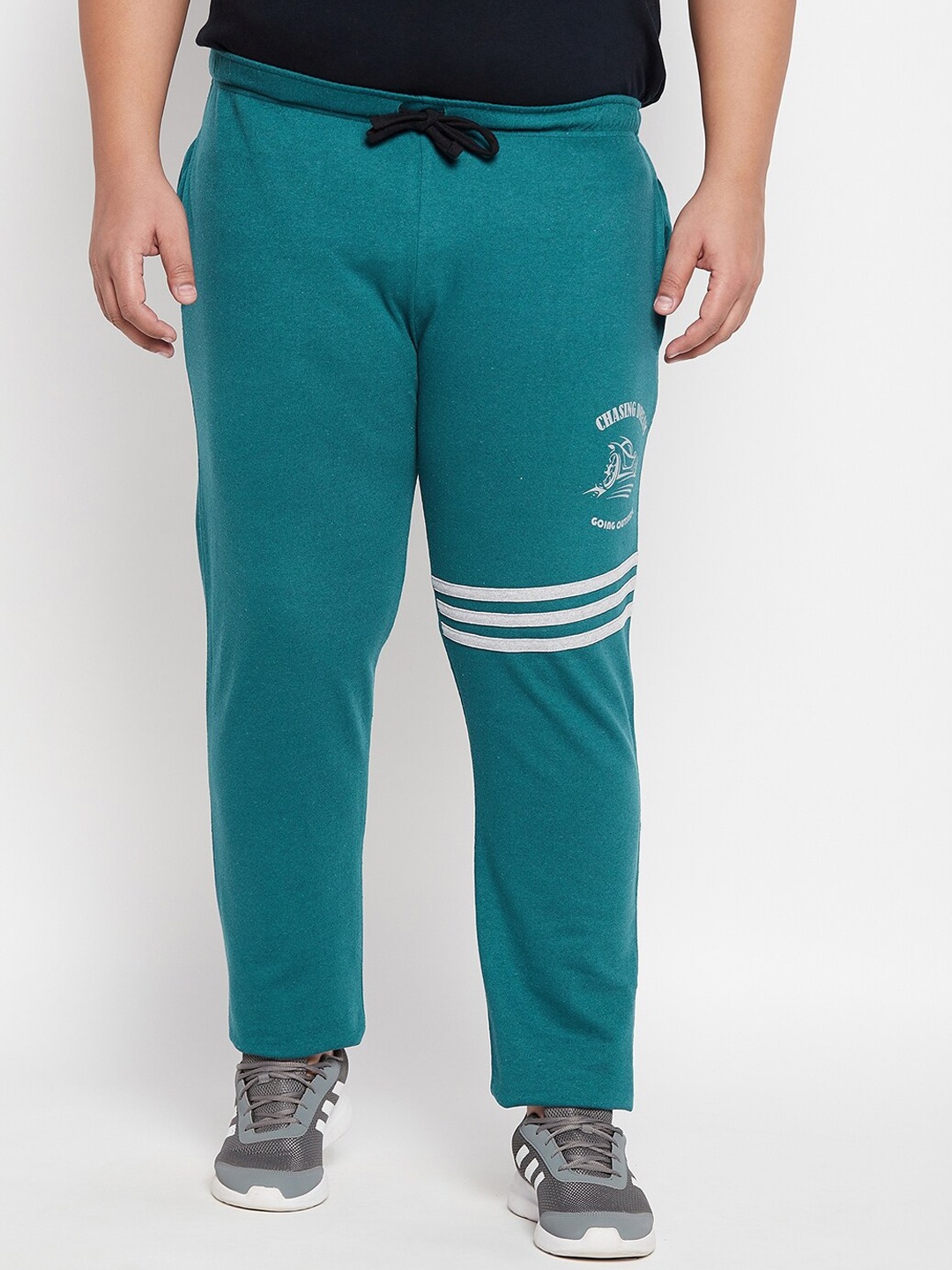 

bigbanana Plus Size Men Solid Cotton Track Pants, Teal