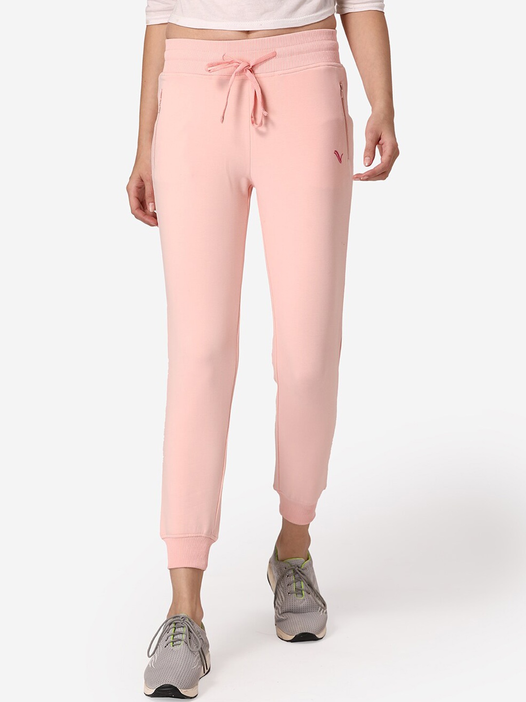 

Vami Women Solid Cotton Anti Odour Regular Fit Joggers, Peach