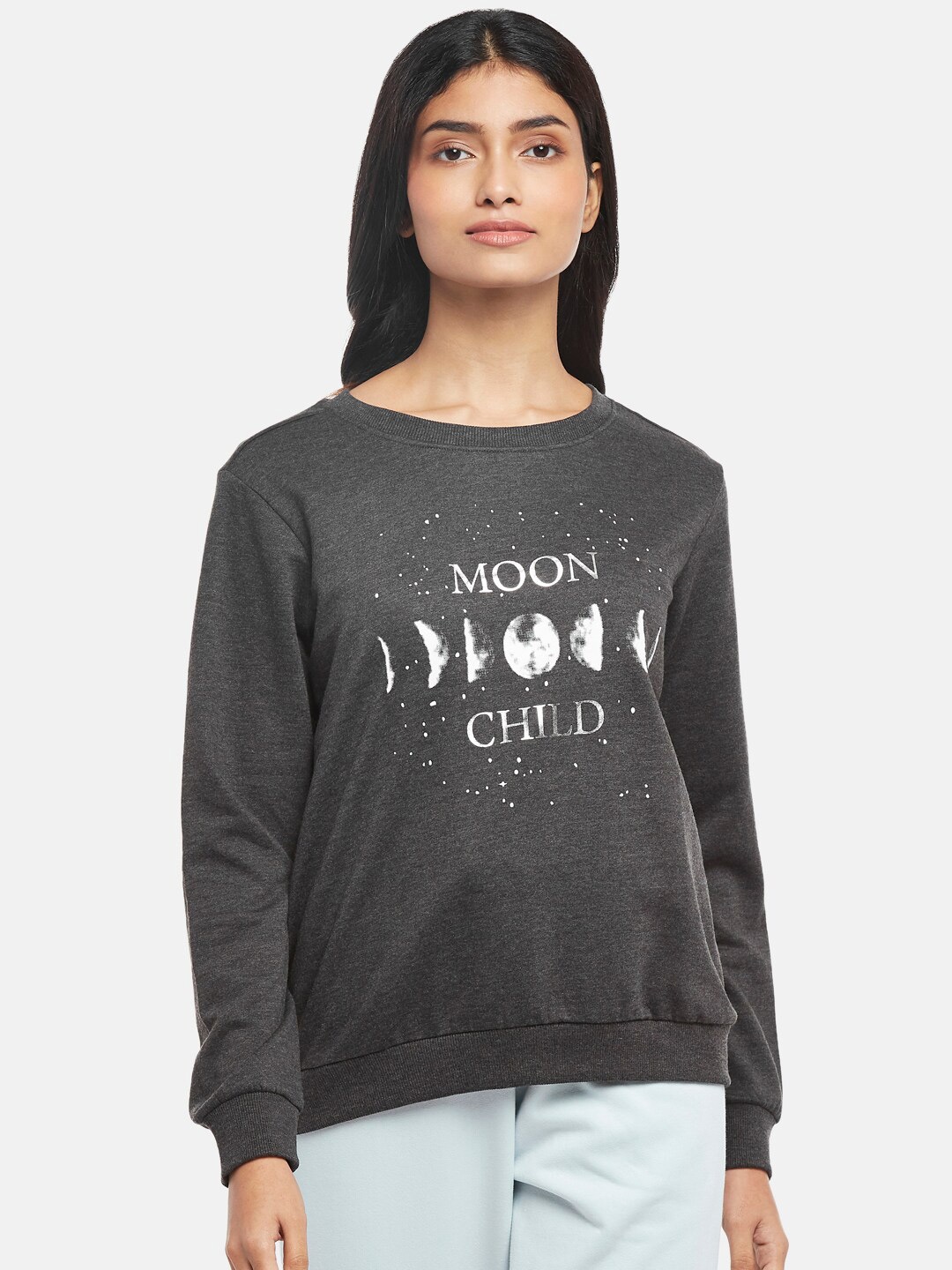 

Dreamz by Pantaloons Women Printed Sweatshirt, Grey