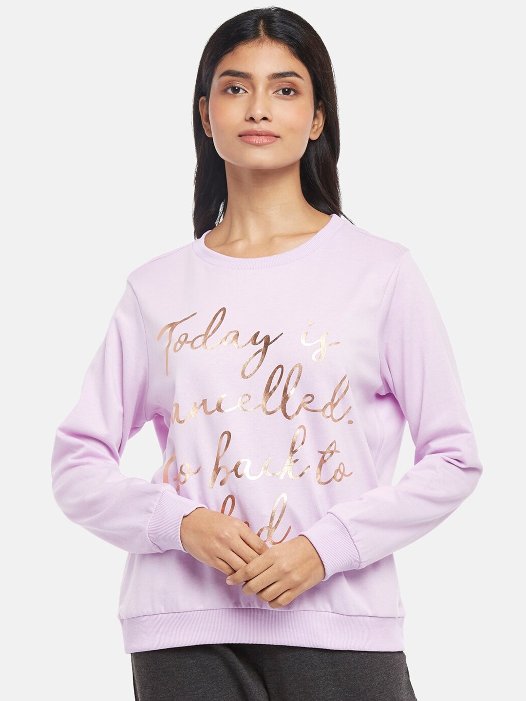 

Dreamz by Pantaloons Women Printed Sweatshirt, Purple