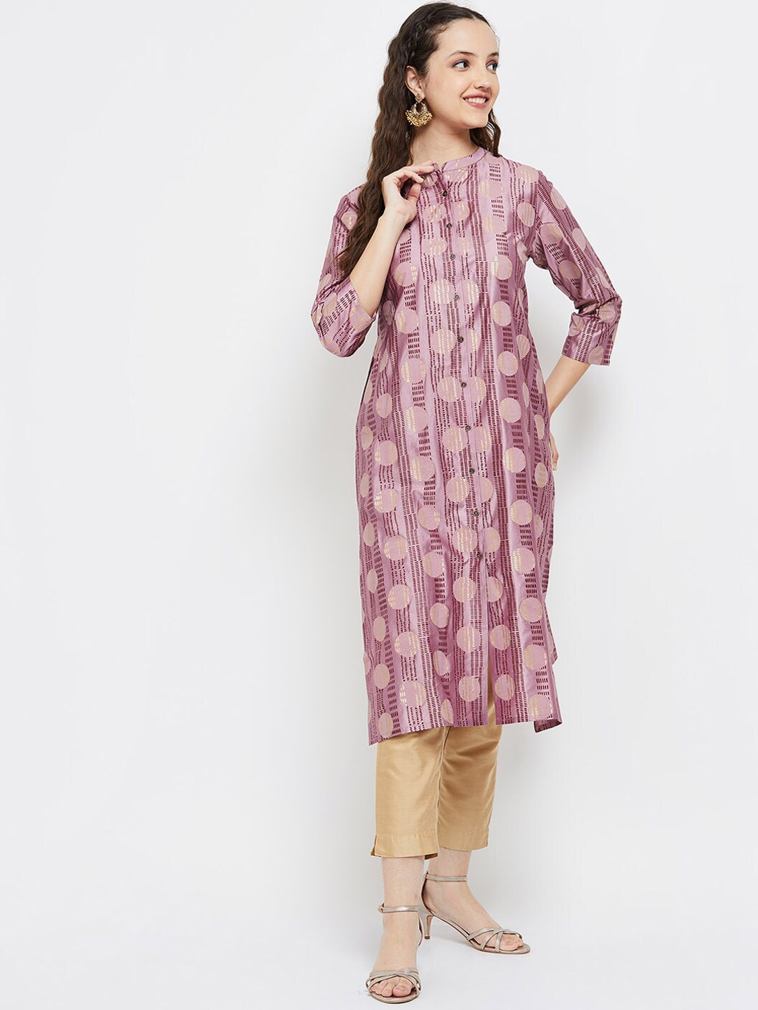 

max Women Purple Printed Kurta