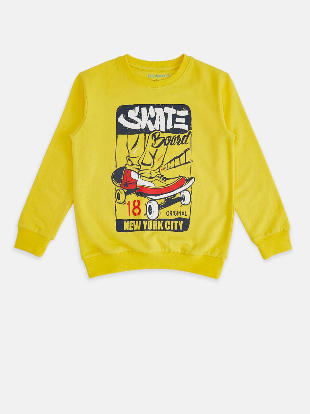 

Pantaloons Junior Boys Printed Sweatshirt, Yellow