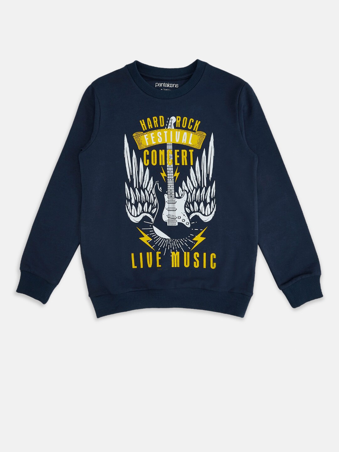 

Pantaloons Junior Boys Navy Blue Printed Sweatshirt