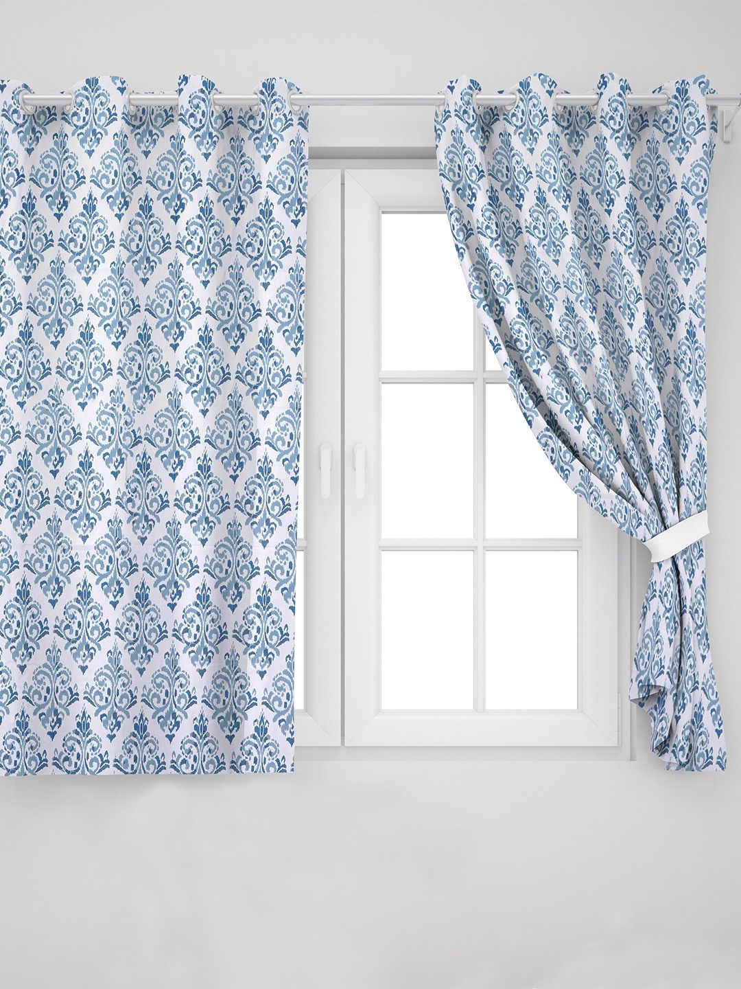 

HOMEMONDE Cotton Ethnic Motifs Window Curtain, White